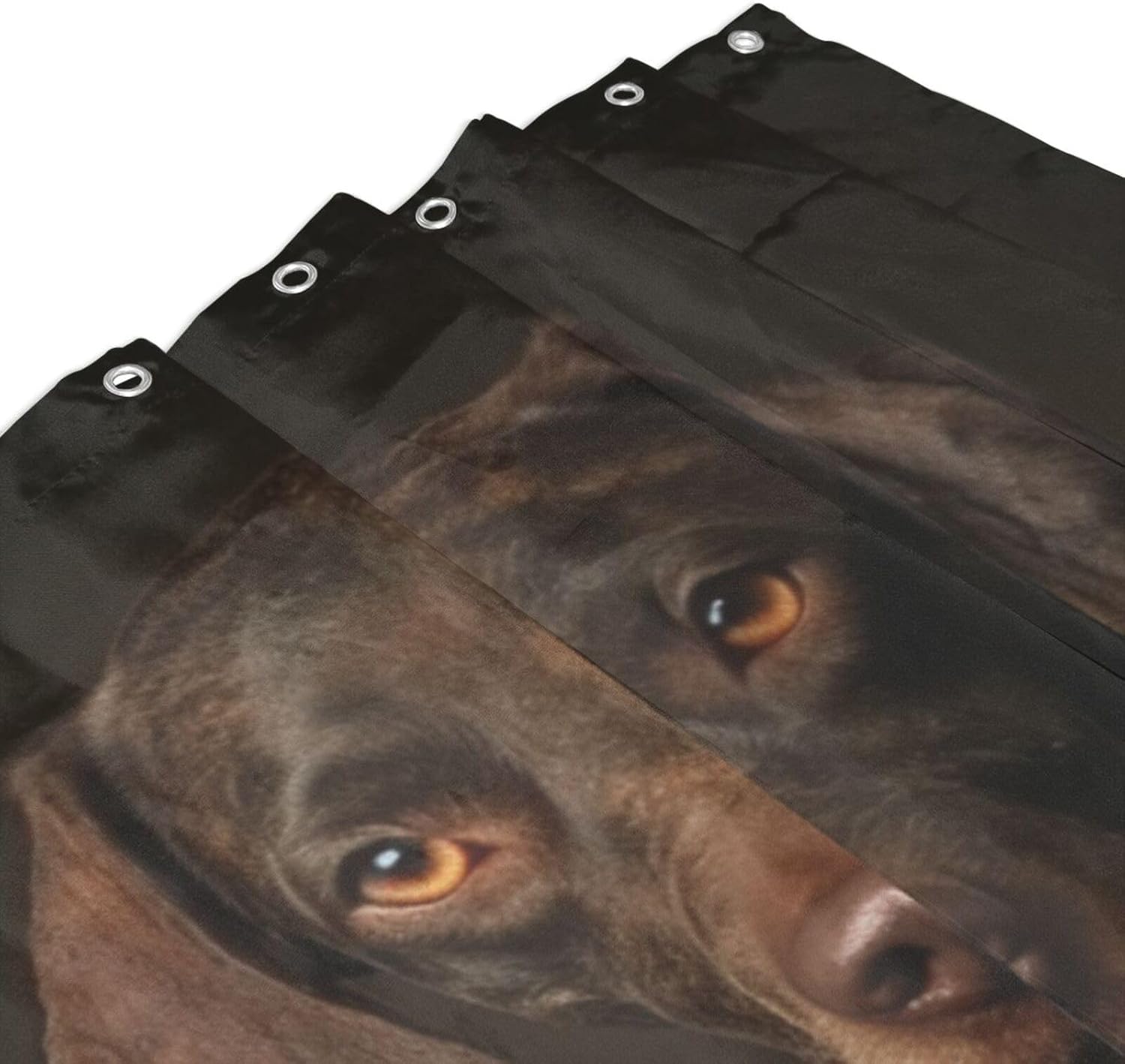 Black Dog Shower Curtain Set with 12 Hooks 72x72in