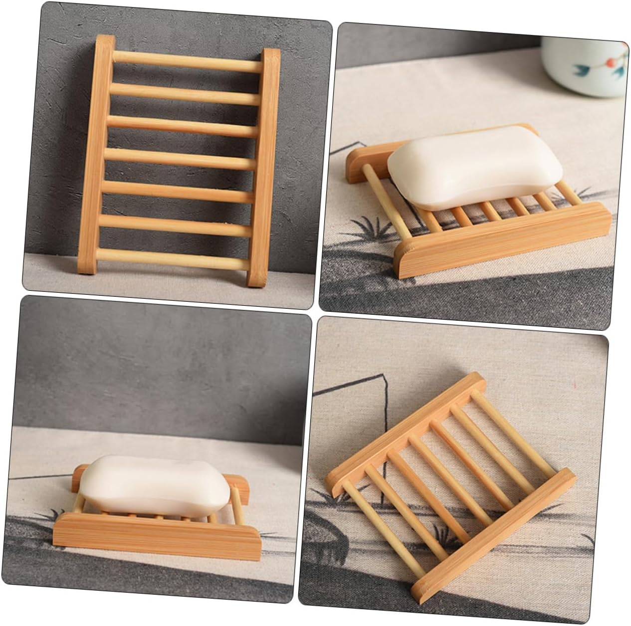 LIFKOME Wooden Soap Dish for Shower Bathroom