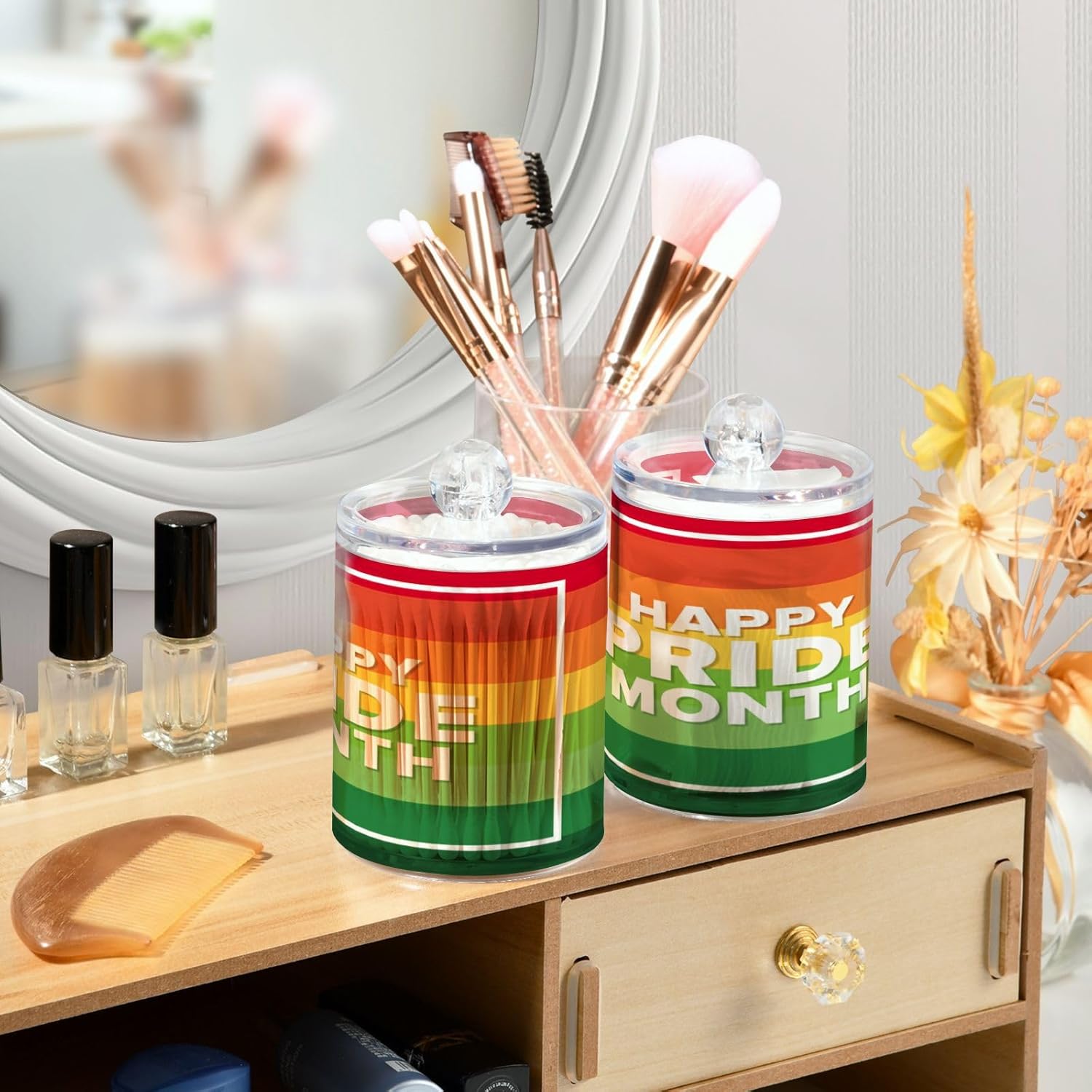 Qilmy Colorful Pride Qtip Holder 2 Pack