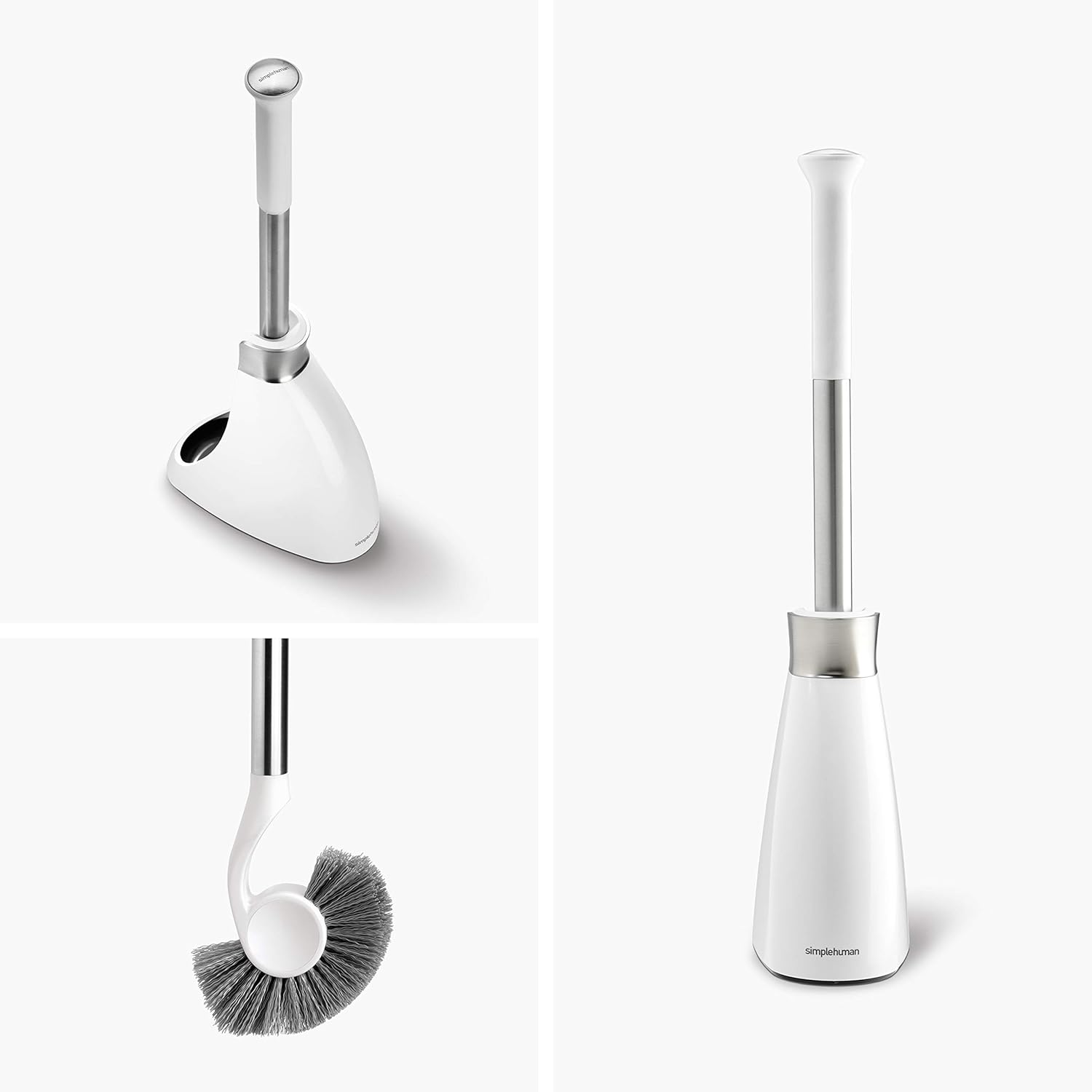 Simplehuman Toilet Brush with Caddy Stainless Steel White