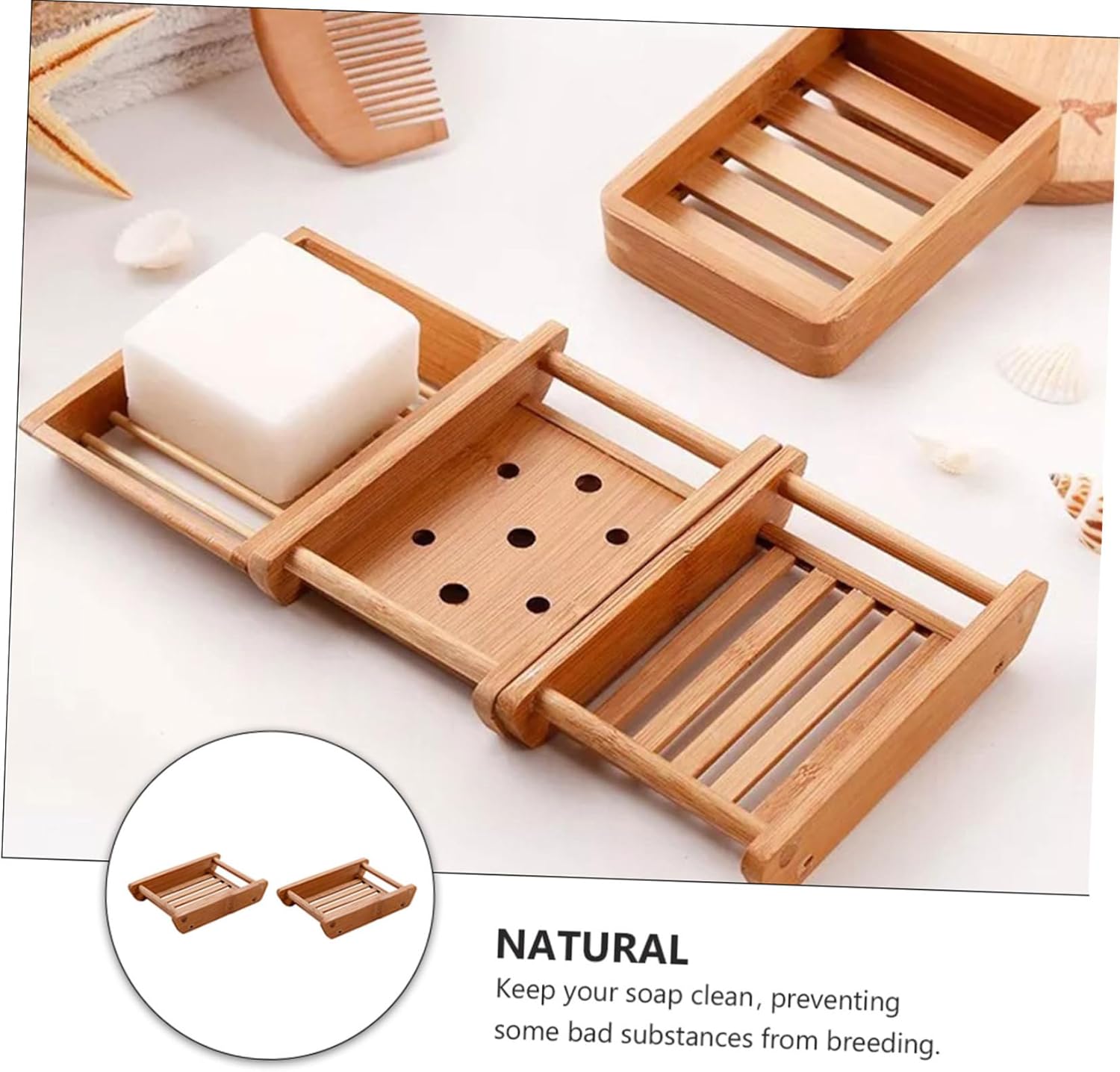 RORPOIR 2pcs Japanese Style Soap Dish for Bathroom Organization