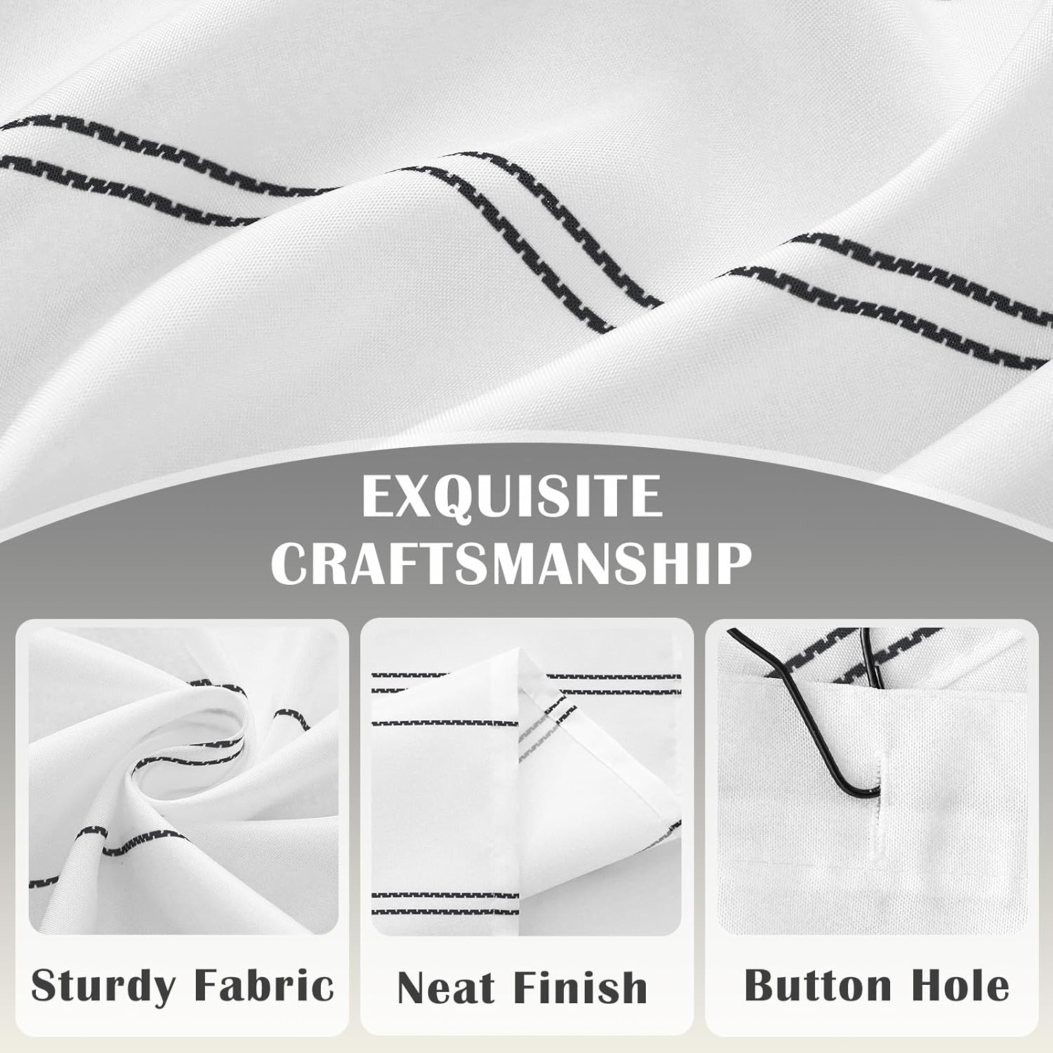 Jinchan Black White Striped Shower Curtain 70x72 Inches