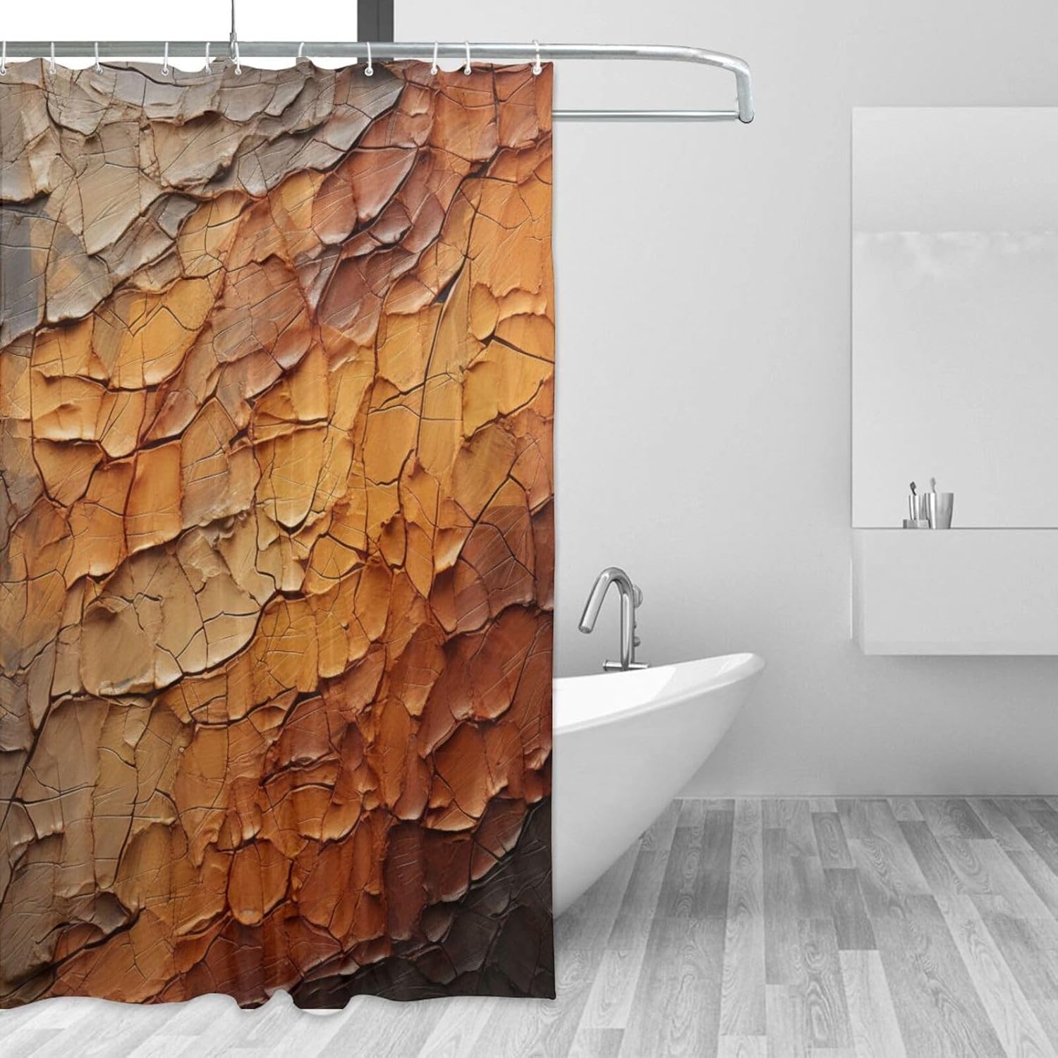 TIYAANDSY Abstract Oil Painting Shower Curtain Set 1