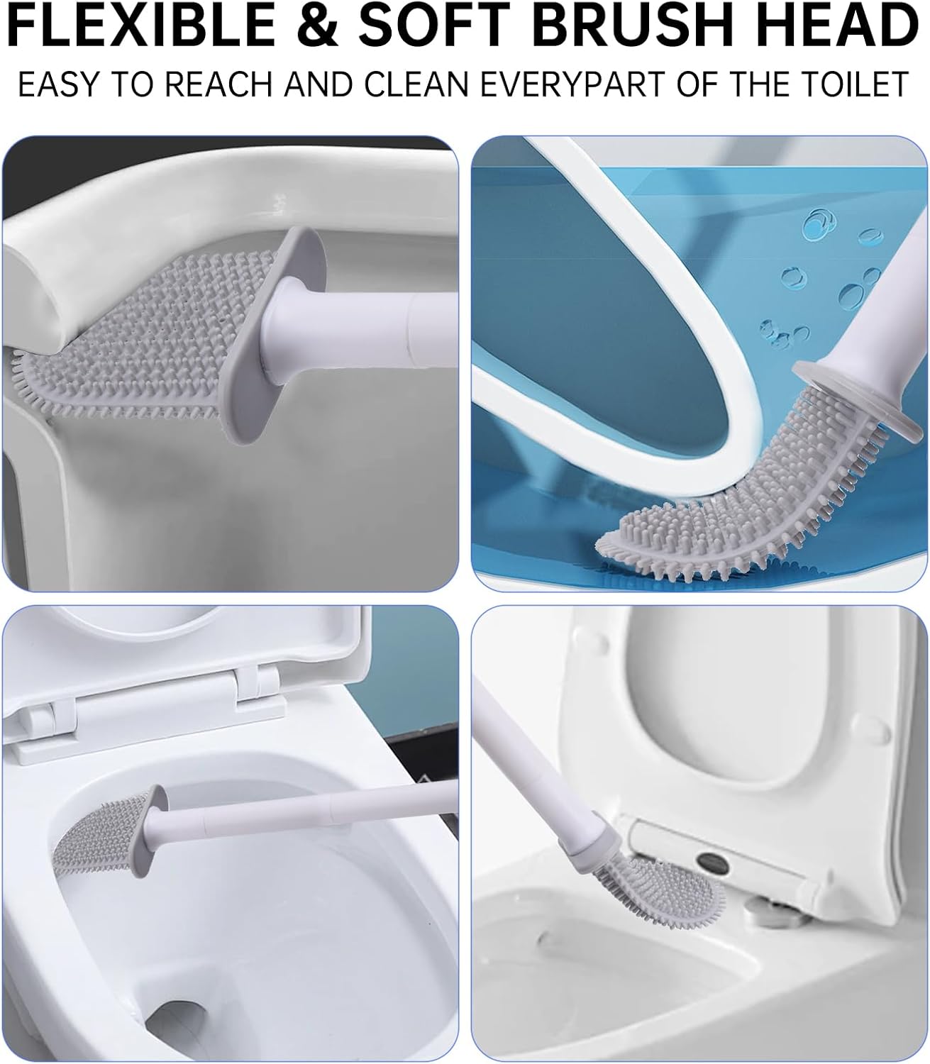 RV Toilet Bowl Brush with Anti-Roll and Anti-Drip Design
