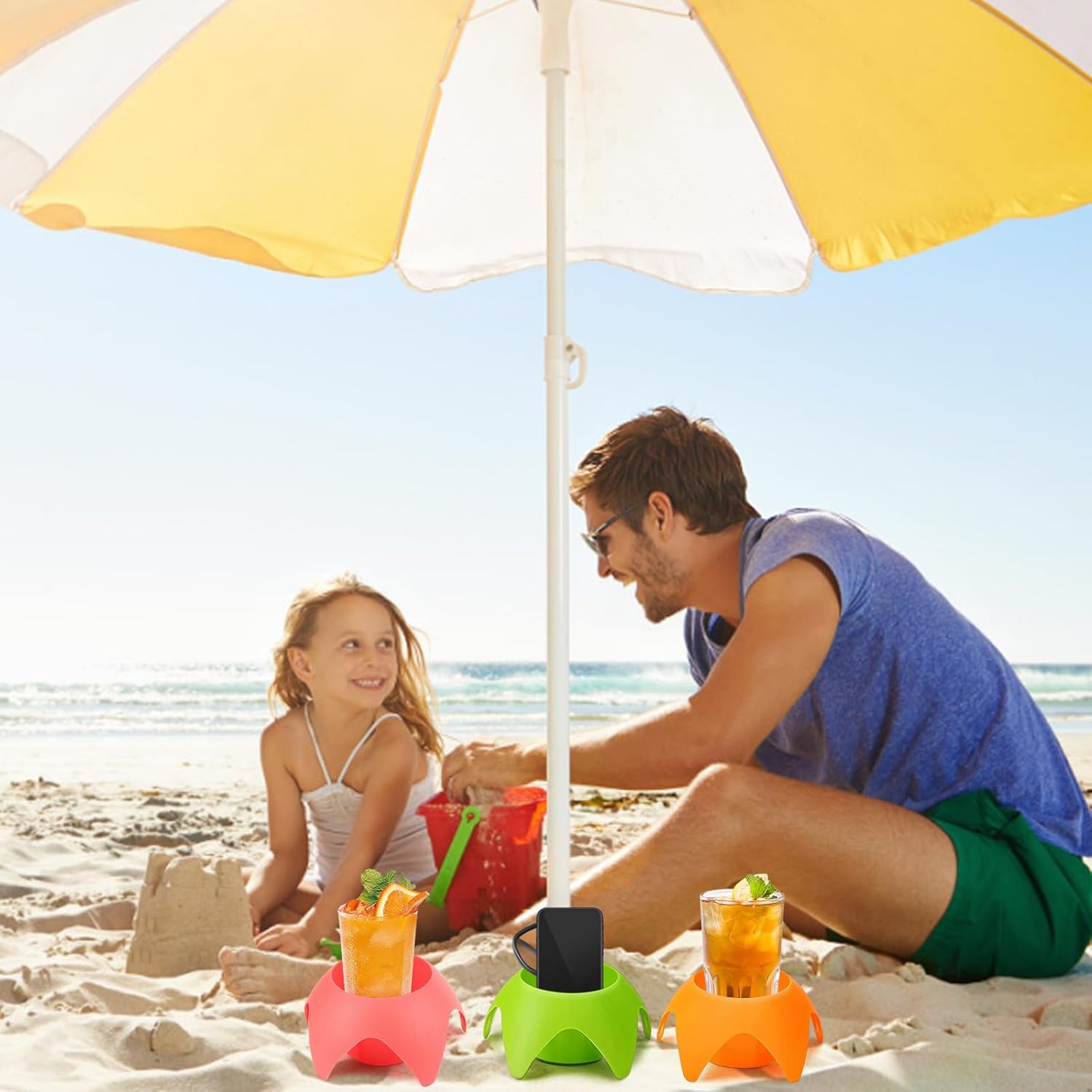 Ideal Swan 10 Pack Beach Cup Holder - Multicolor