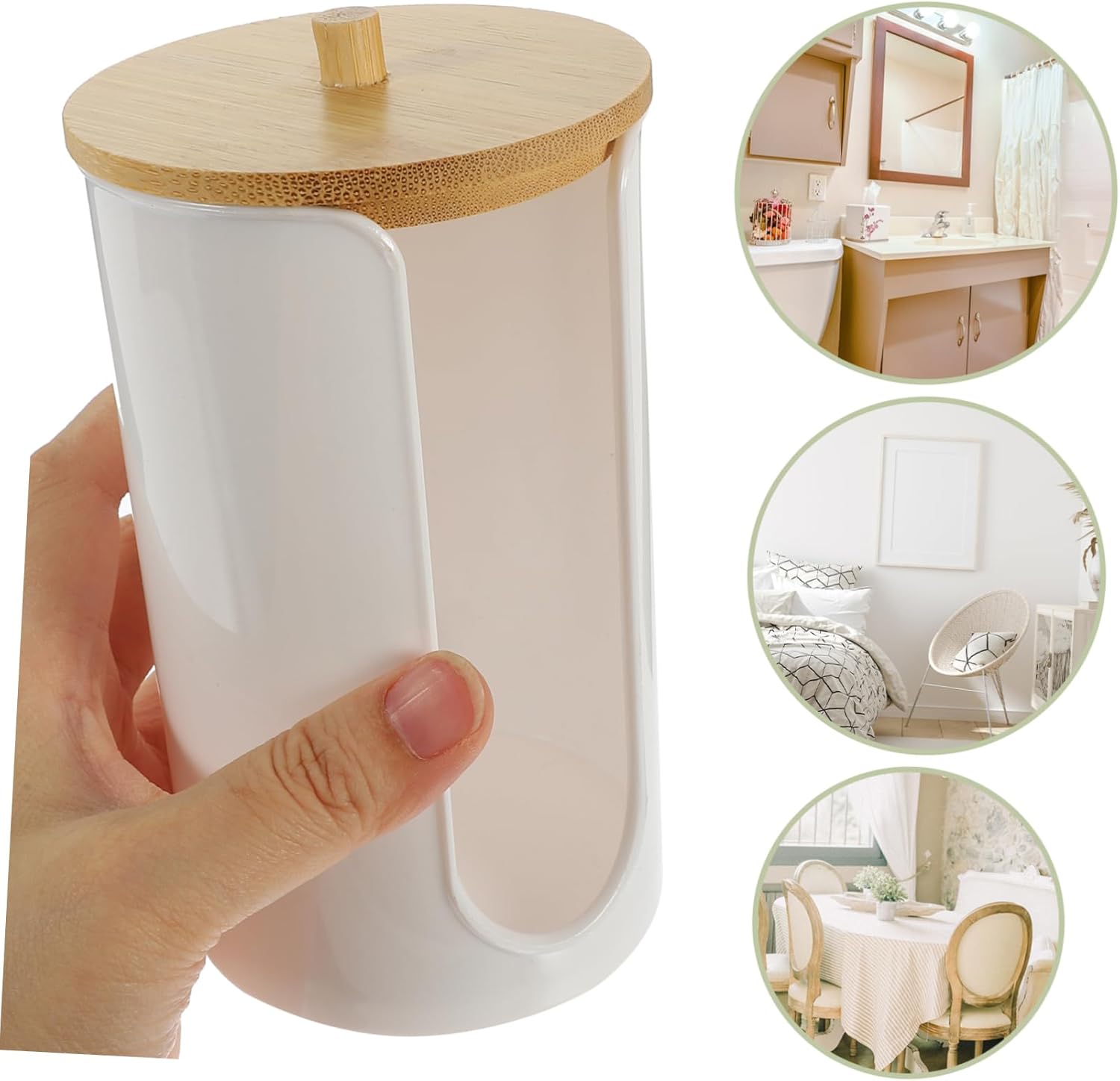 Zerodeko White Cup Holder Bathroom Dispenser