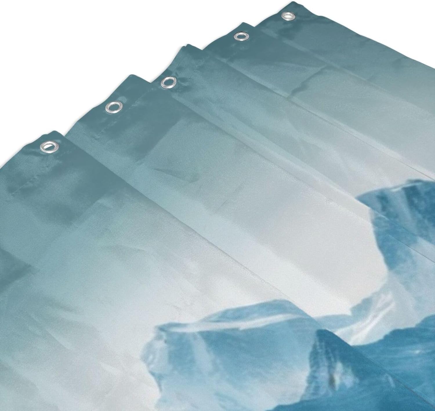 Snowy Mountain Shower Curtain Set with 12 Hooks 72x72in 1