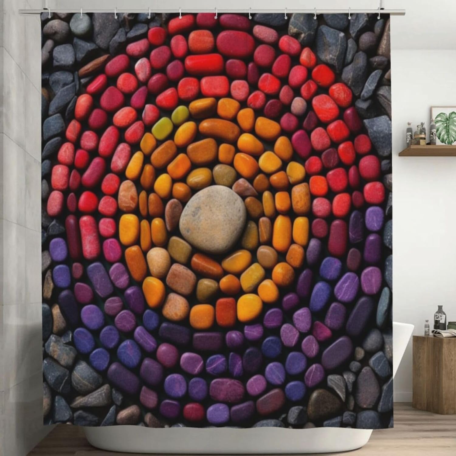 TIYAANDSY Cobblestone Shower Curtain Set