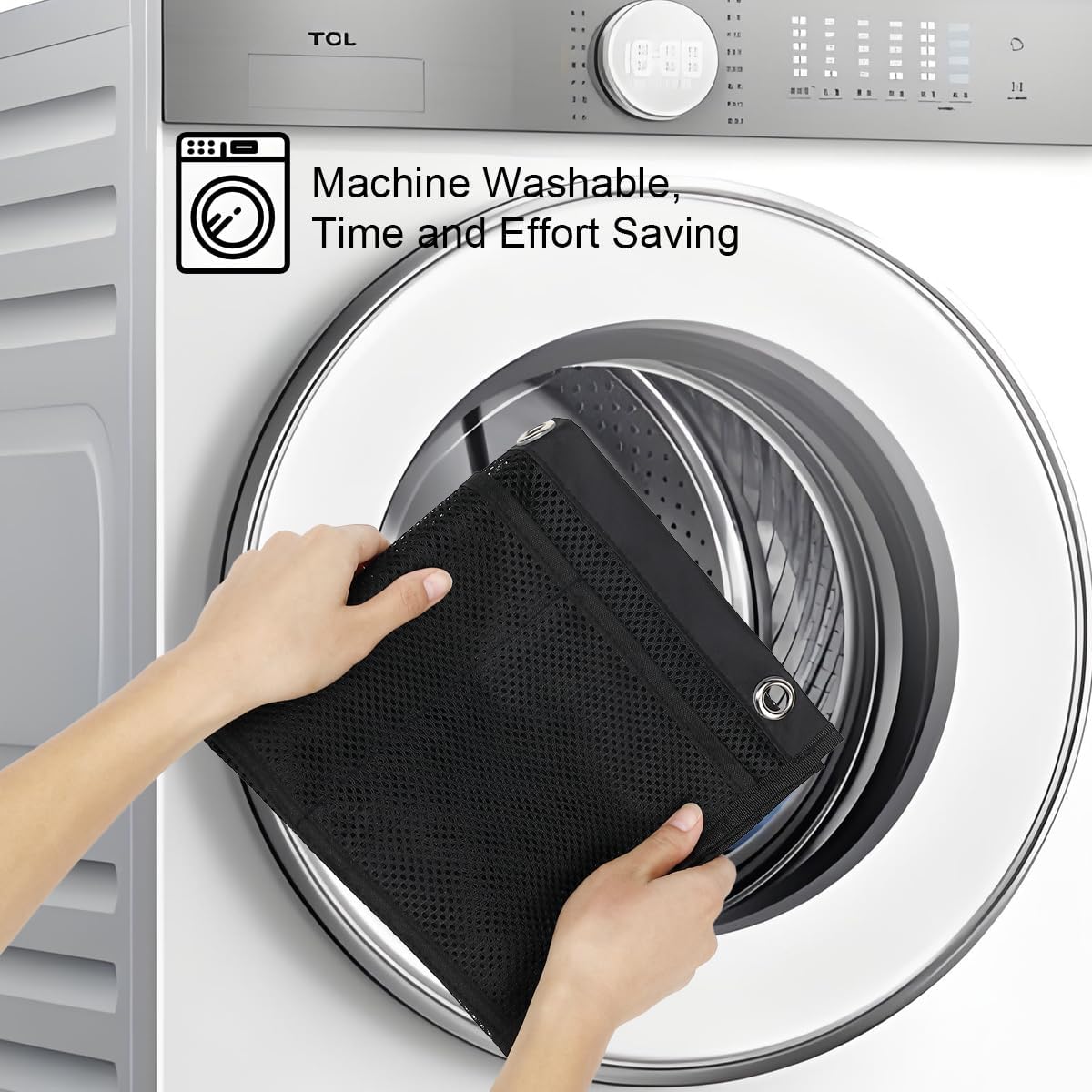 GYEUKHAM Hanging Mesh Shower Caddy - 7 Pockets Black 1 Pack