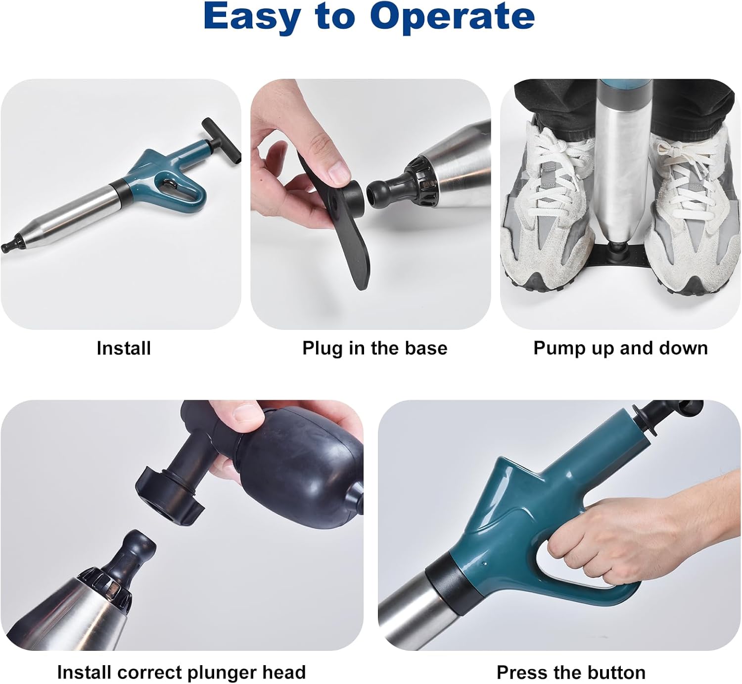 LEOMAUNYX High-Pressure Toilet Plunger with Barometer