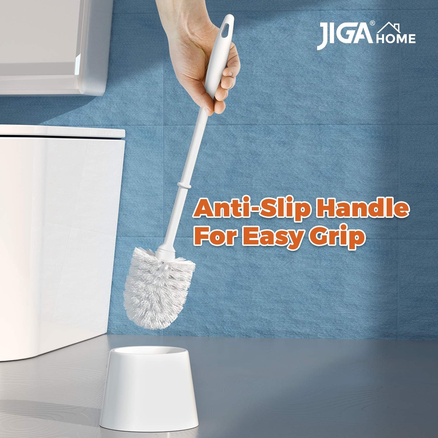 JIGA Toilet Brush and Holder Set 3 Pack White