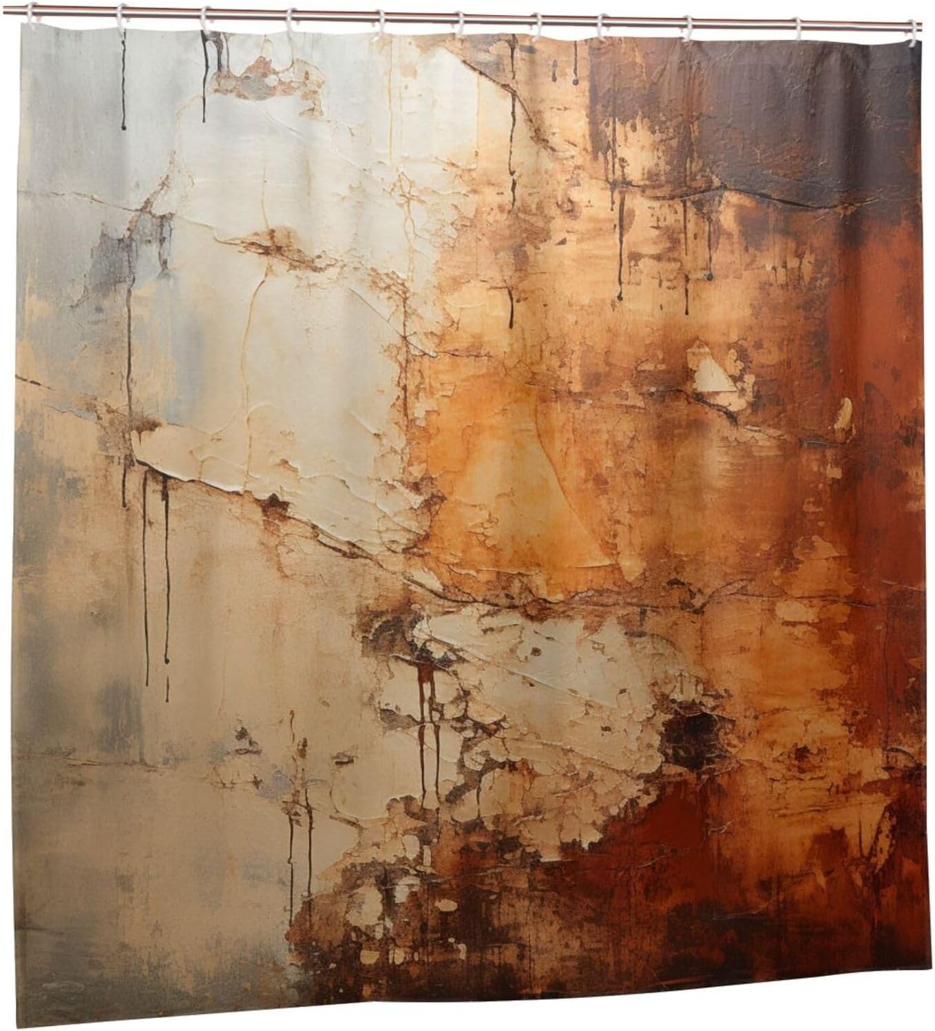 TIYAANDSY Oil Painting Abstract Shower Curtain Set 72x72in