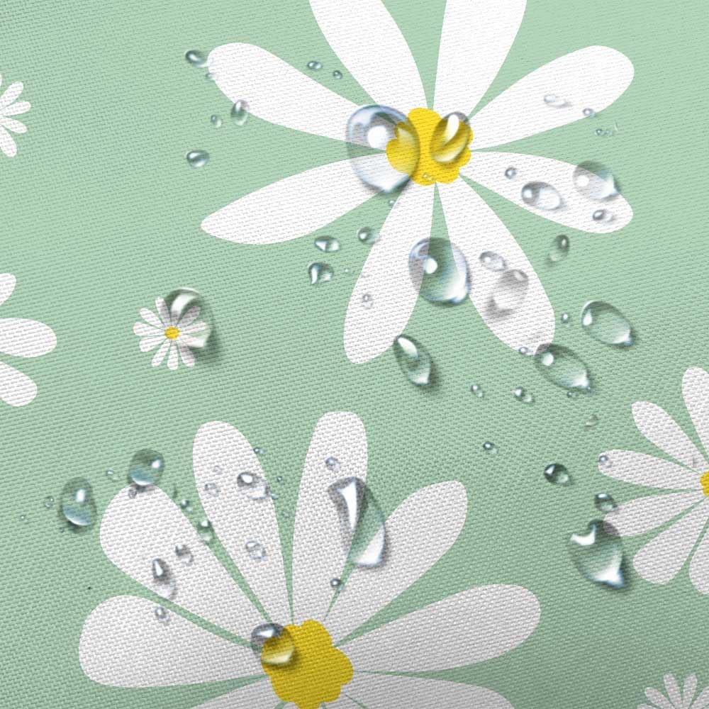 Green Daisy Floral Shower Curtain Set