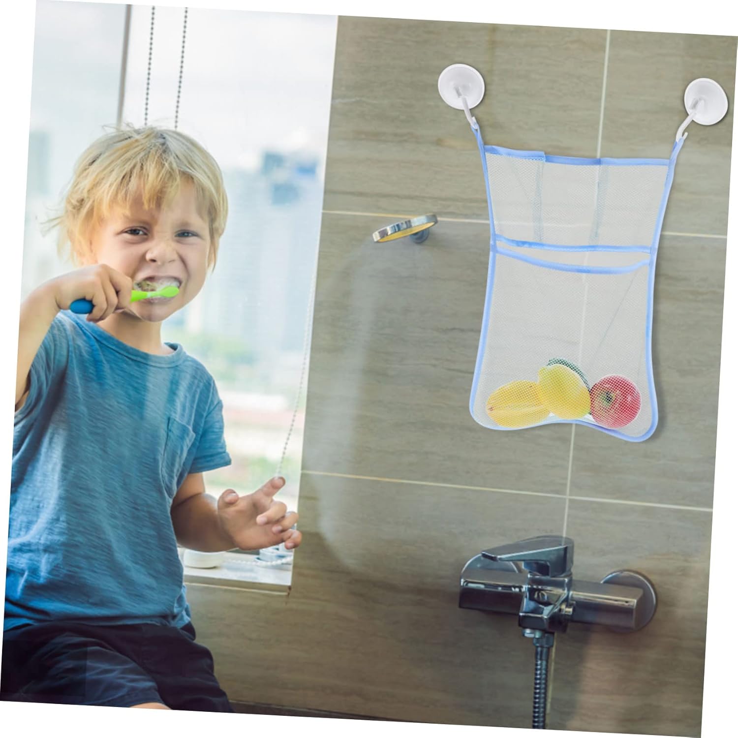 MAGICLULU Hanging Mesh Shower Organizer Bag for Family and Kids