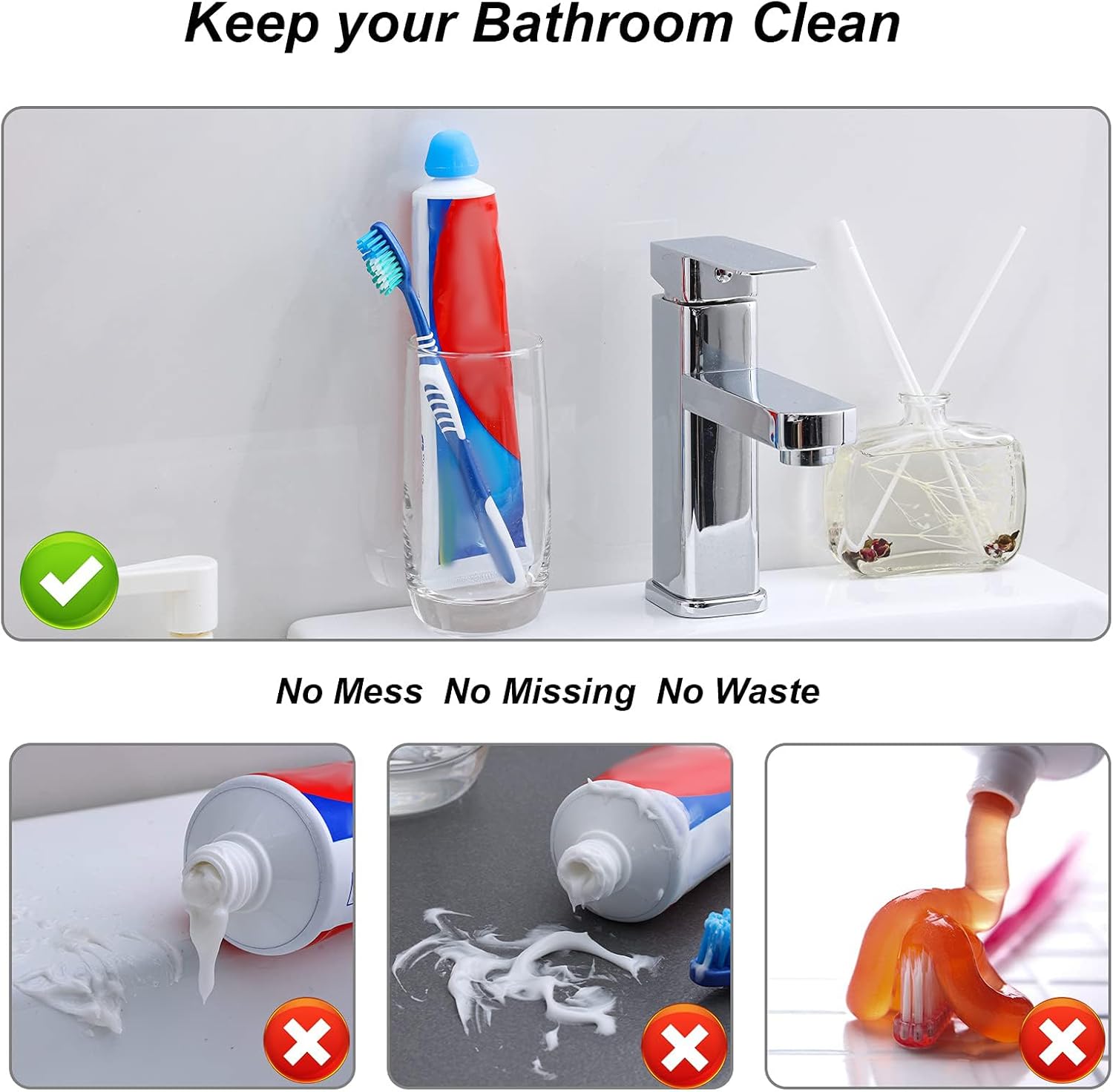 Tnvee 6 Pack Silicone Toothpaste Cap Dispenser