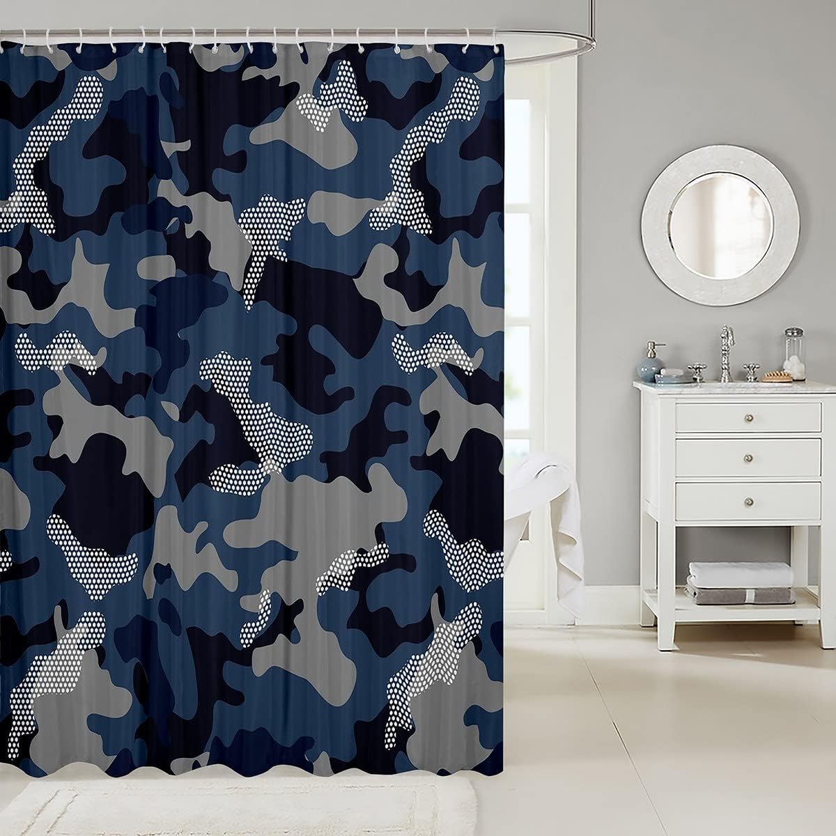 Erosebridal Camouflage Shower Curtain 72x72