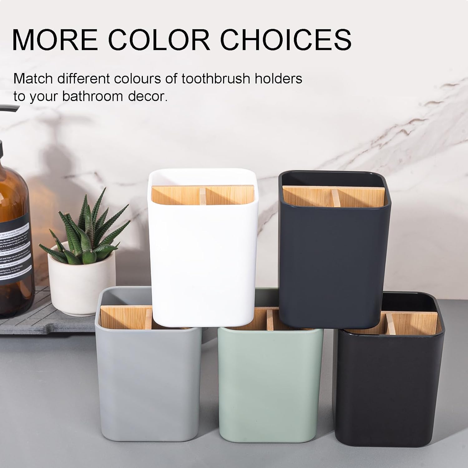 Heagoale 3 Slots Toothbrush and Toothpaste Holder