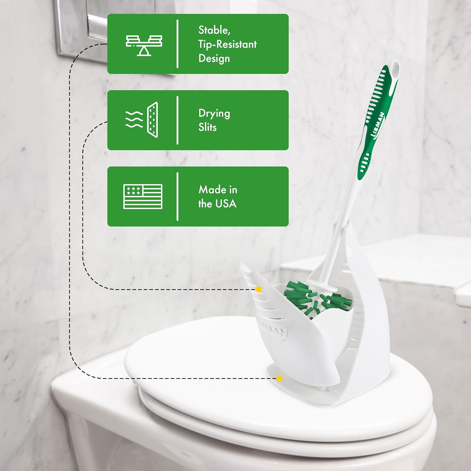 Libman Designer Bowl Brush and Caddy - 2 Pack - Toilet Brush and Holder Set