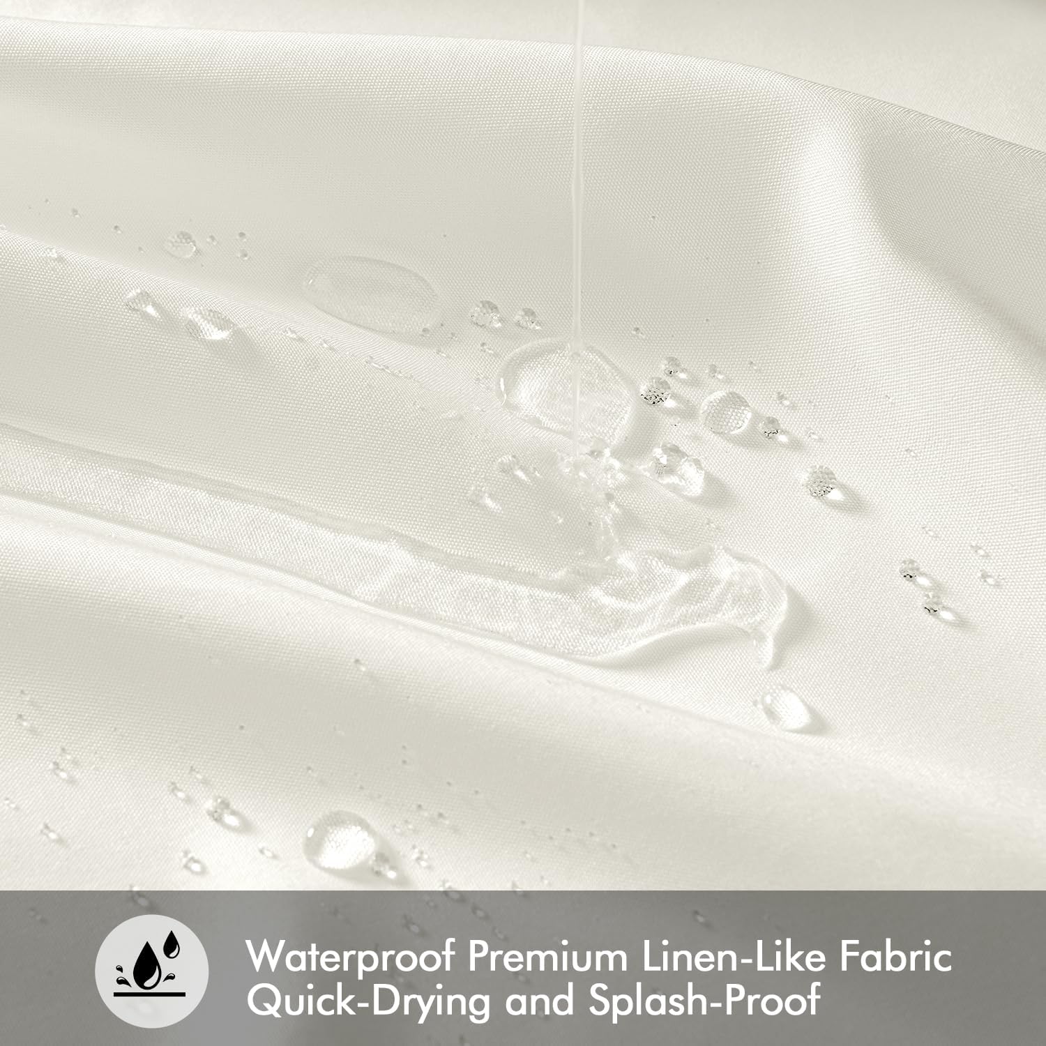 ANRODUO White Extra Long Shower Curtain Set