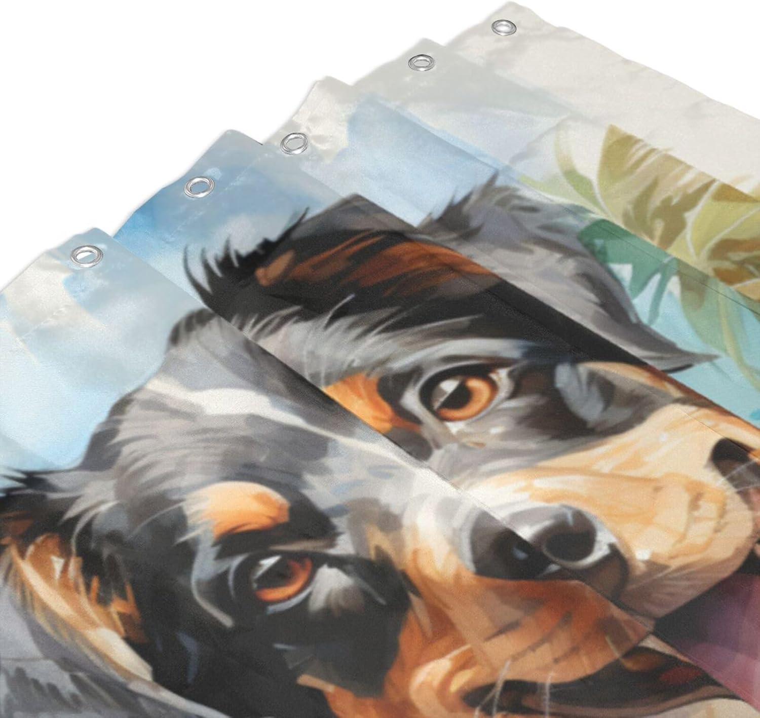 TIYAANDSY Black Dog Shower Curtain Set with 12 Hooks 72x72in