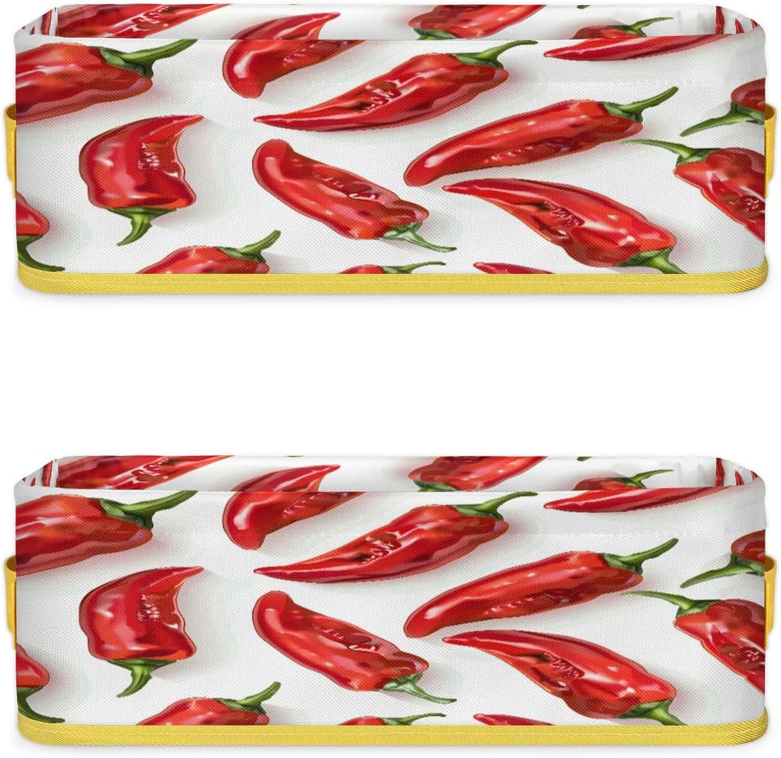 Tablerazzi Chilli Pepper Toilet Tank Topper Paper Basket with Handle