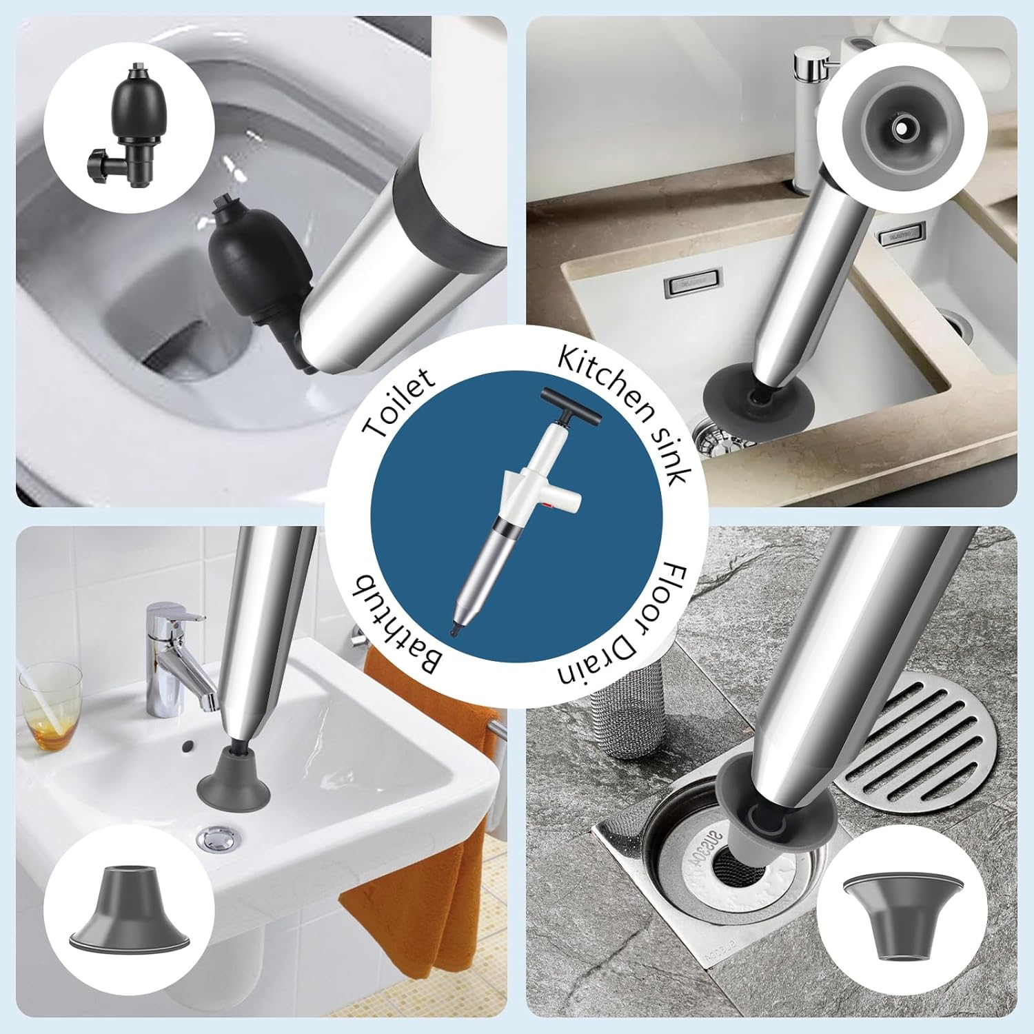 inShareplus Heavy Duty Toilet Plunger Kit