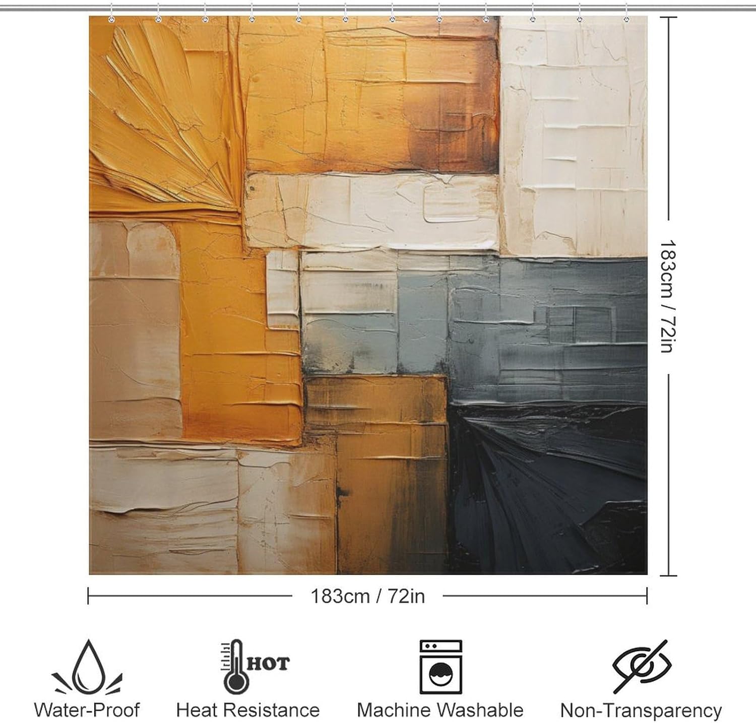 TIYAANDSY Abstract Boho Shower Curtain Set 1