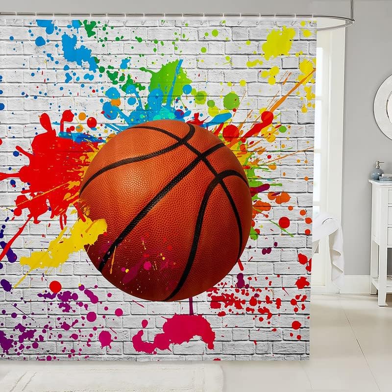 Feelyou Basketball Shower Curtain Set