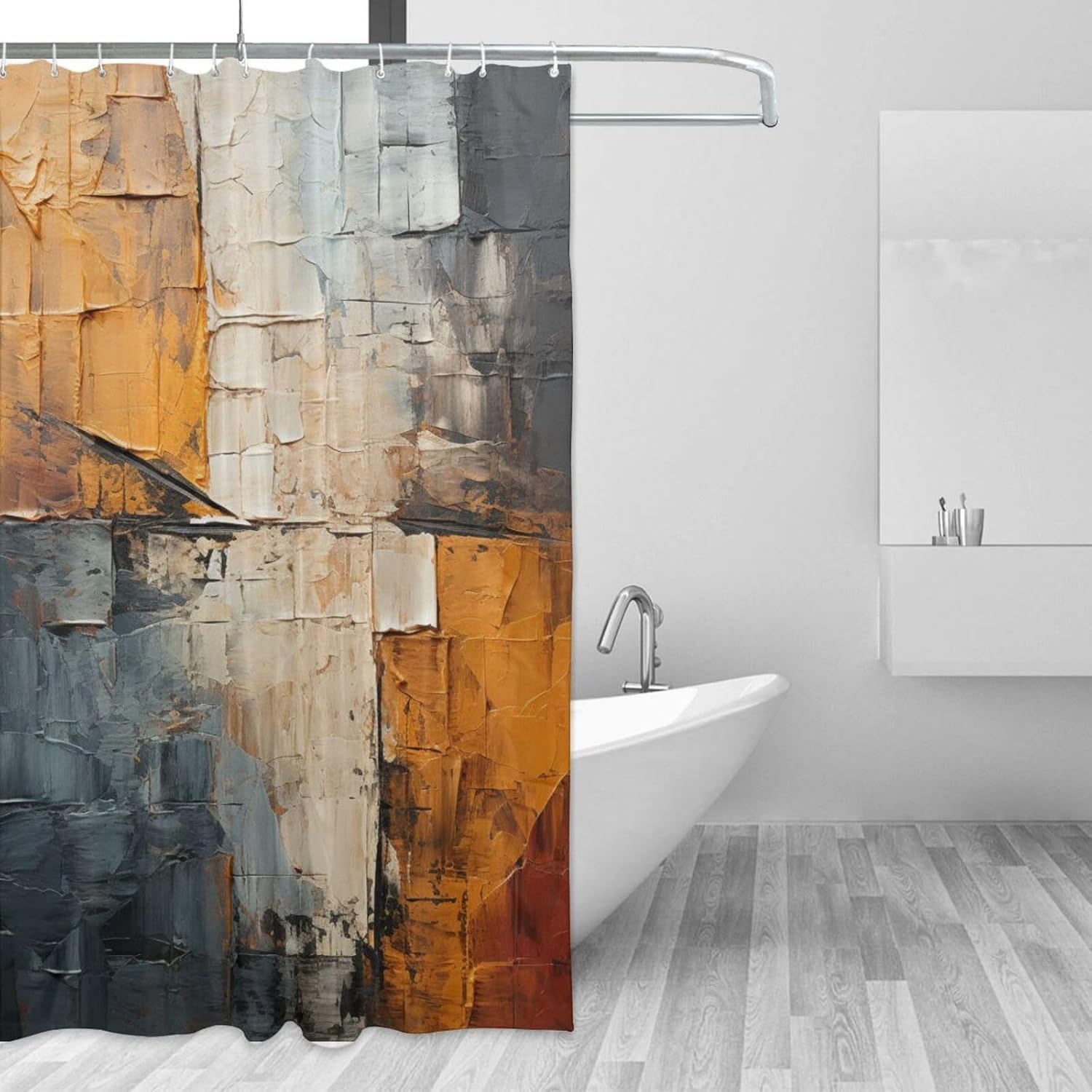 TIYAANDSY 72x72in Waterproof Abstract Shower Curtain Set