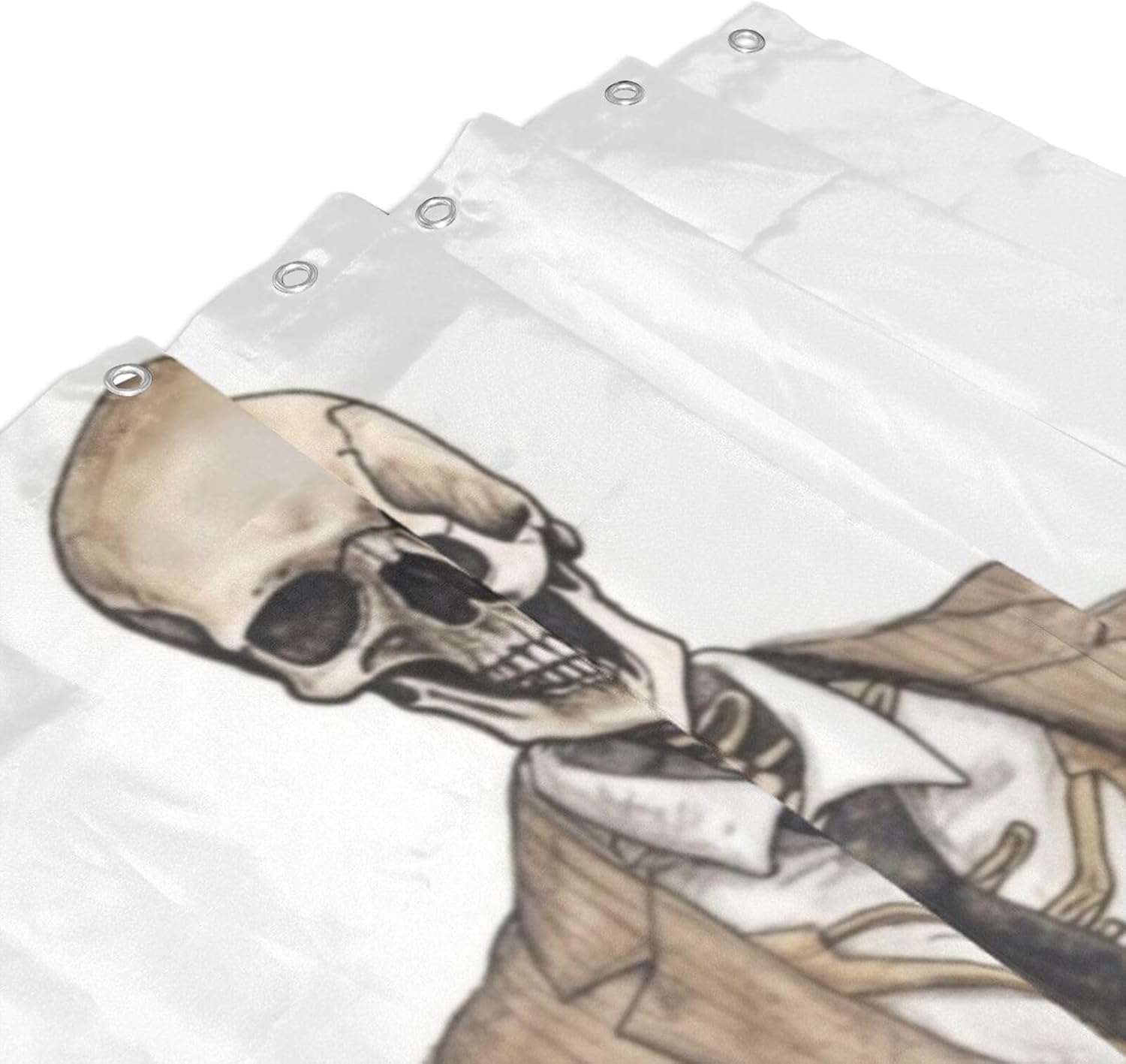 TIYAANDSY Boho Skull Shower Curtain Set 72x72in Waterproof Fabric with 12 Hooks