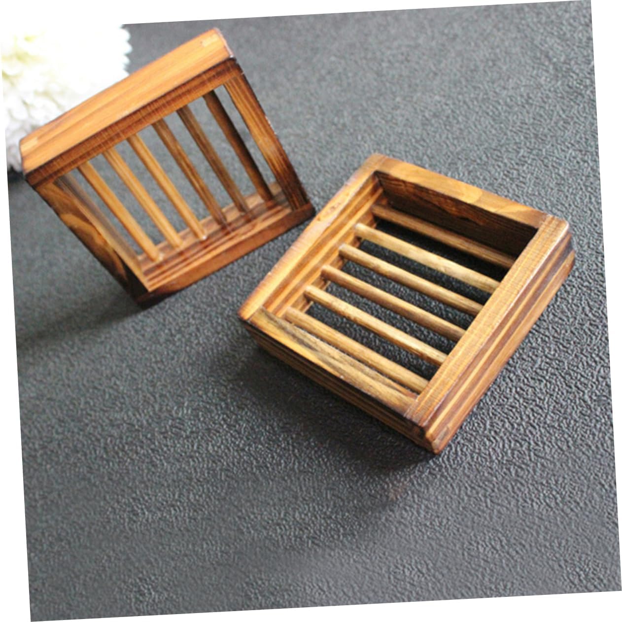 Cabilock Wood Soap Tray with Hollow Design