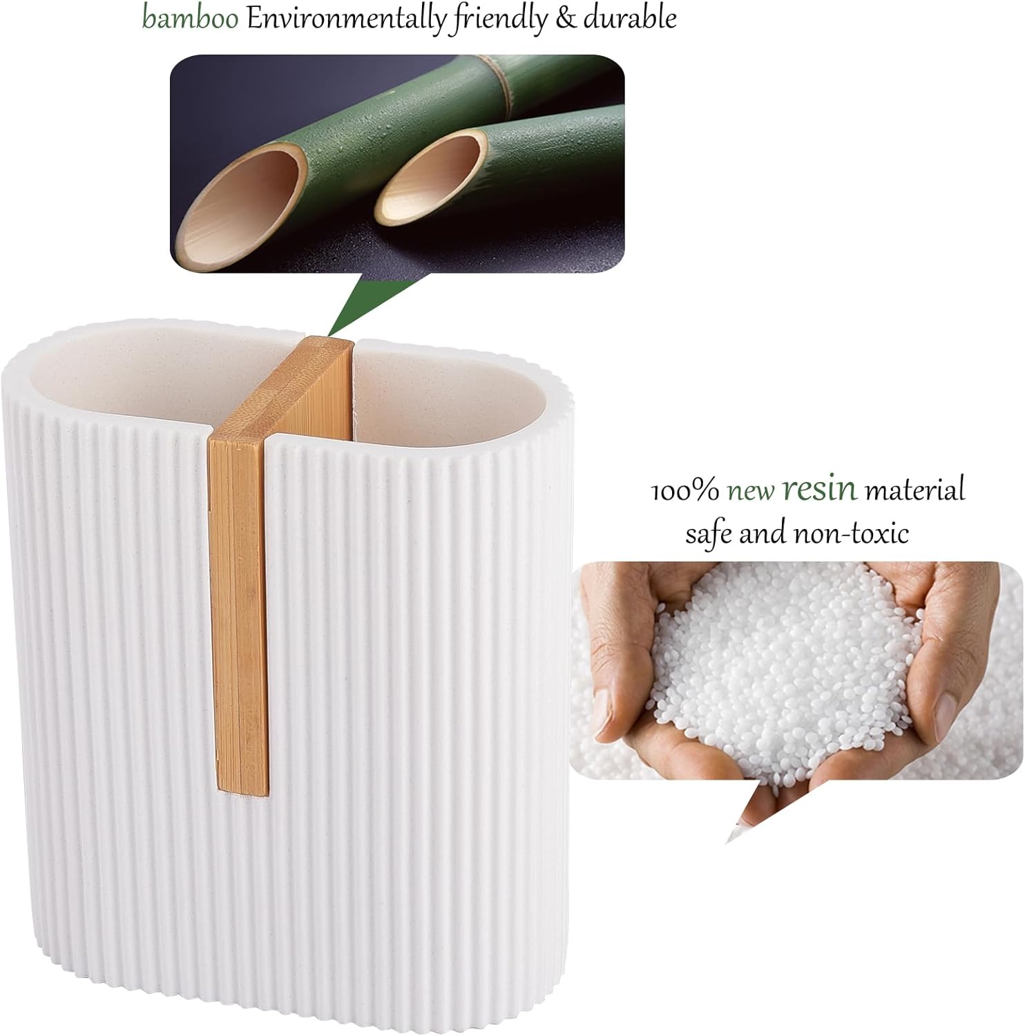 Rejomiik Resin Toothbrush Holder with Marble Design