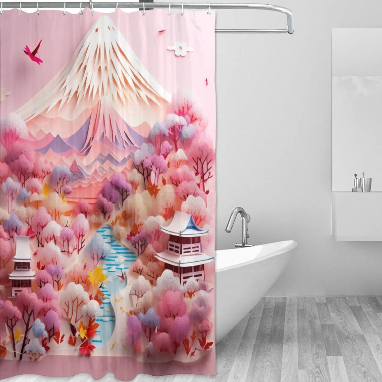 TIYAANDSY Japan Fuji Mountain Shower Curtain Set