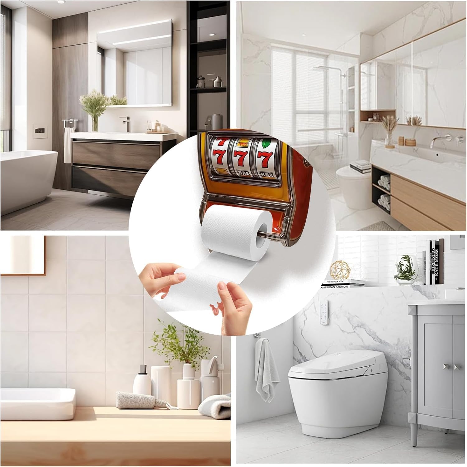 Slot Machine Toilet Paper Holder - Retro Style for Bathroom