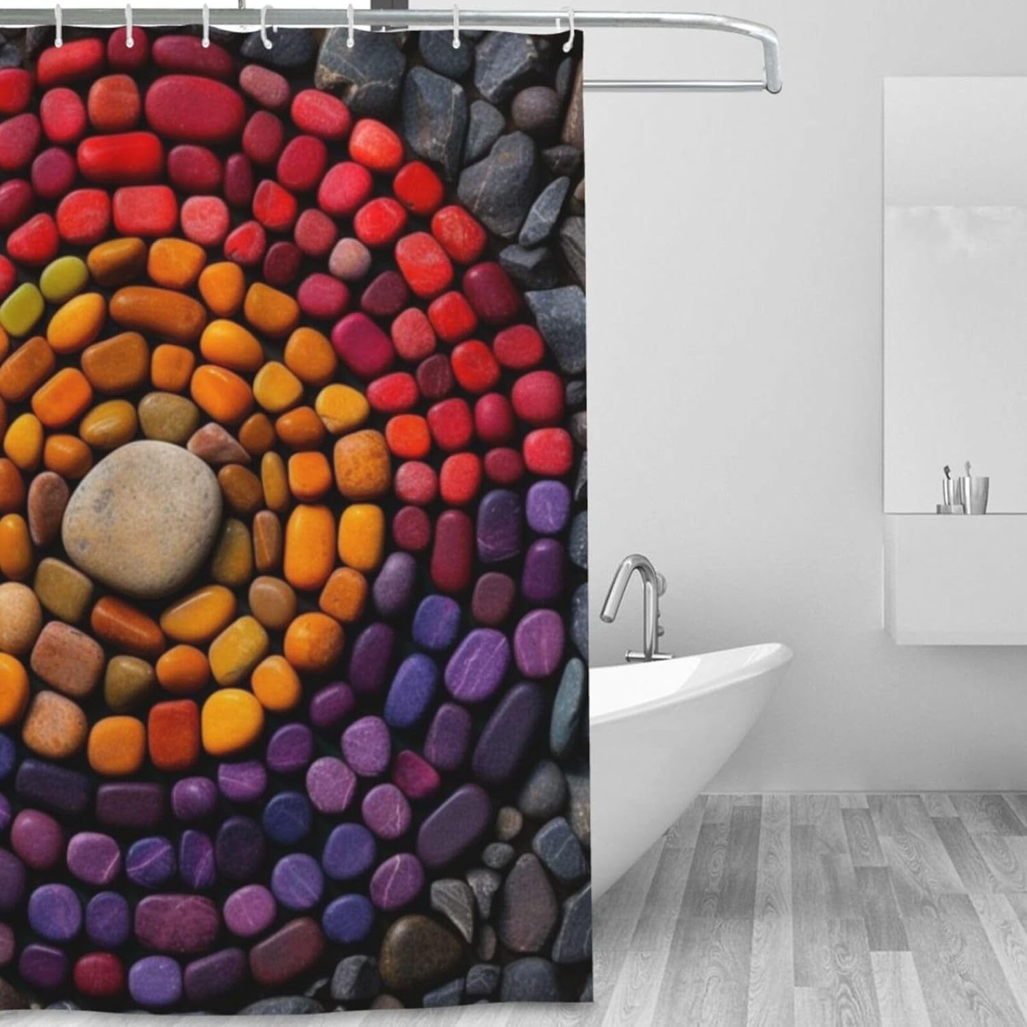 TIYAANDSY Cobblestone Shower Curtain Set