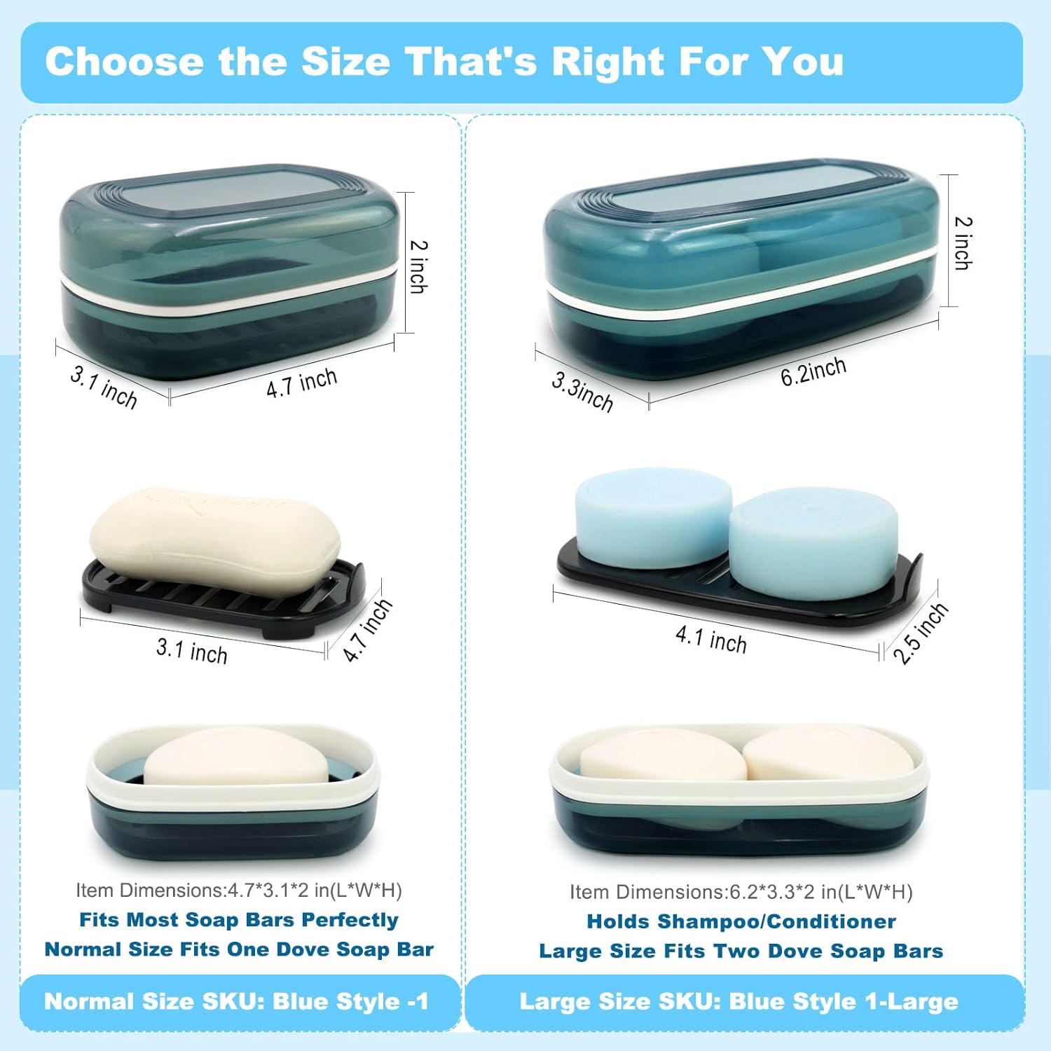 Travel Soap Container with Lid Portable Bar Soap Holder