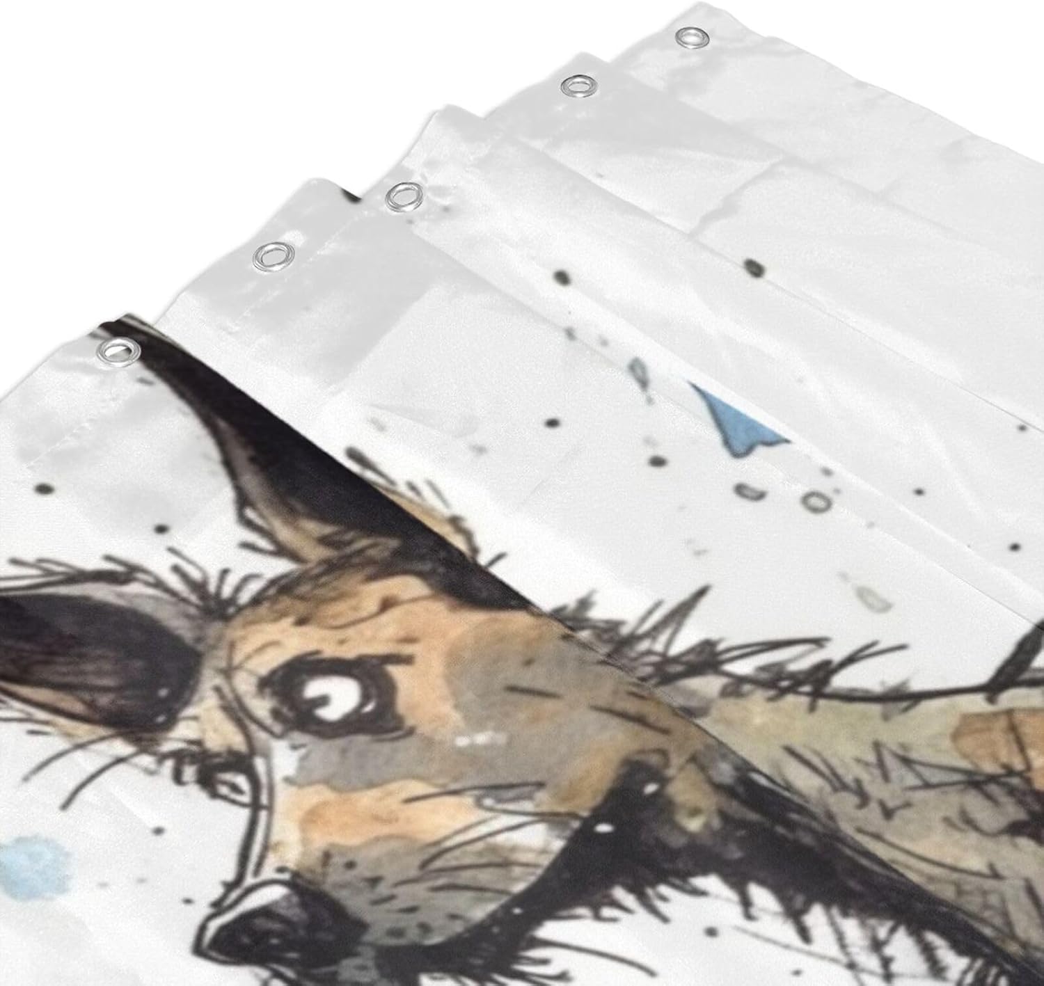 TIYAANDSY Cartoon Dirty Dog Shower Curtain Set 72x72in 1