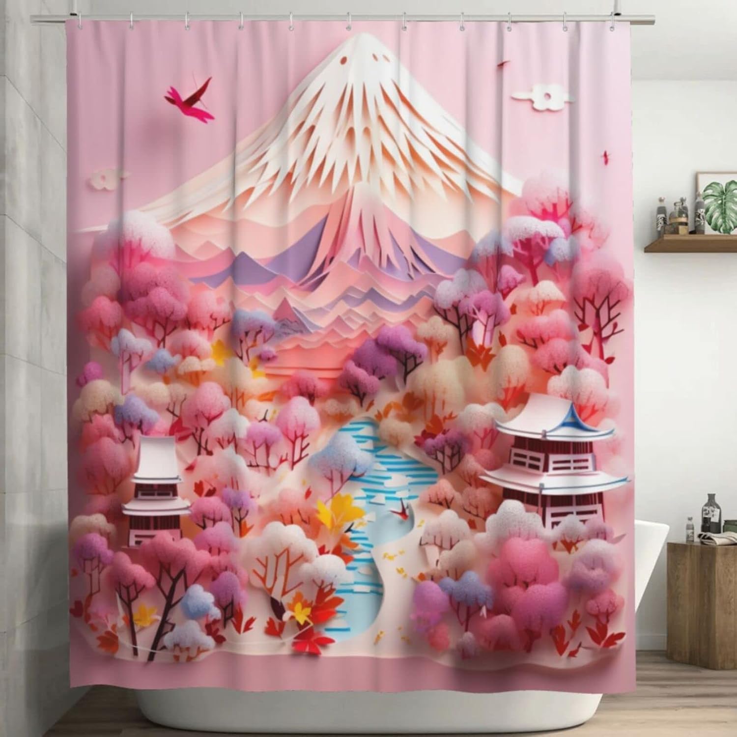 TIYAANDSY Japan Fuji Mountain Shower Curtain Set