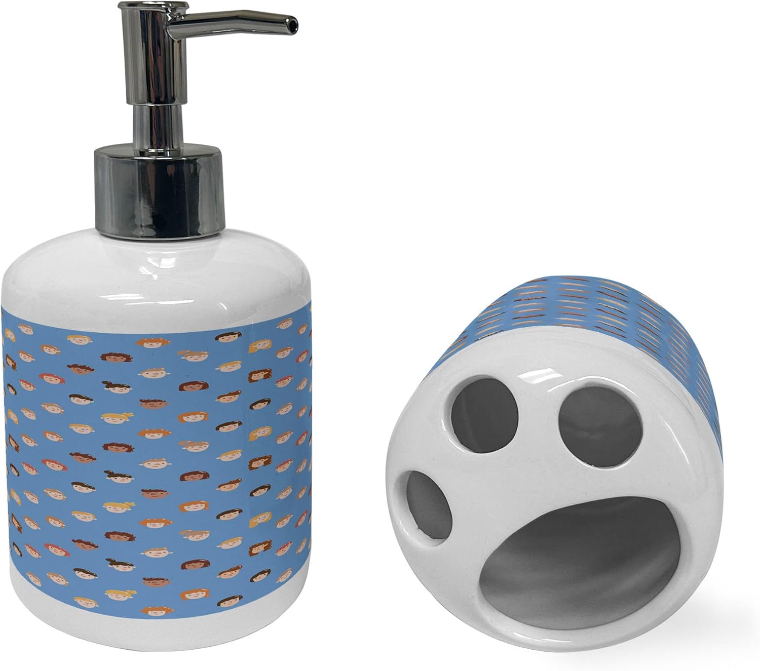 Ambesonne Bathroom Soap Toothbrush Holder Set 1