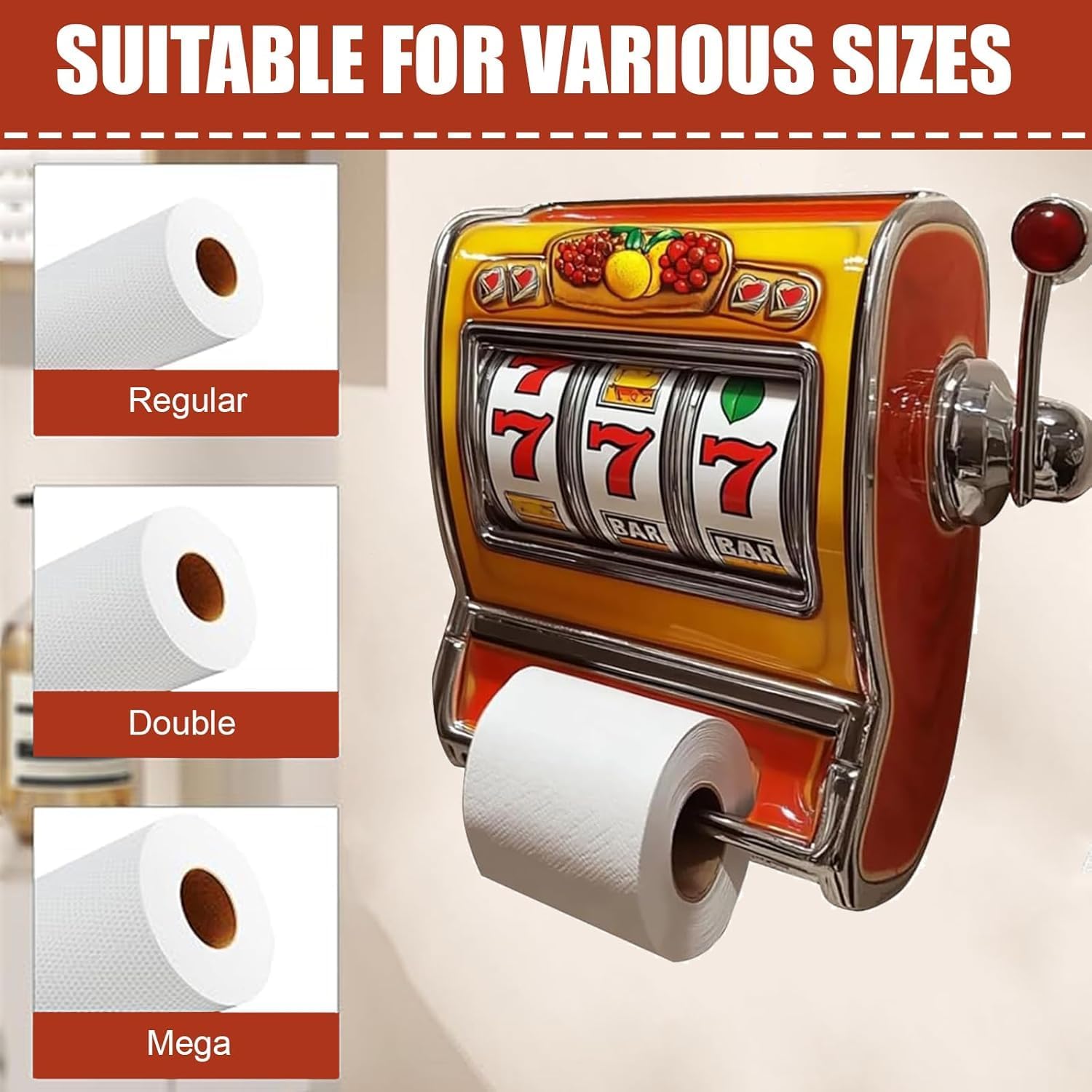 Slot Machine Toilet Paper Holder - Retro Style for Bathroom
