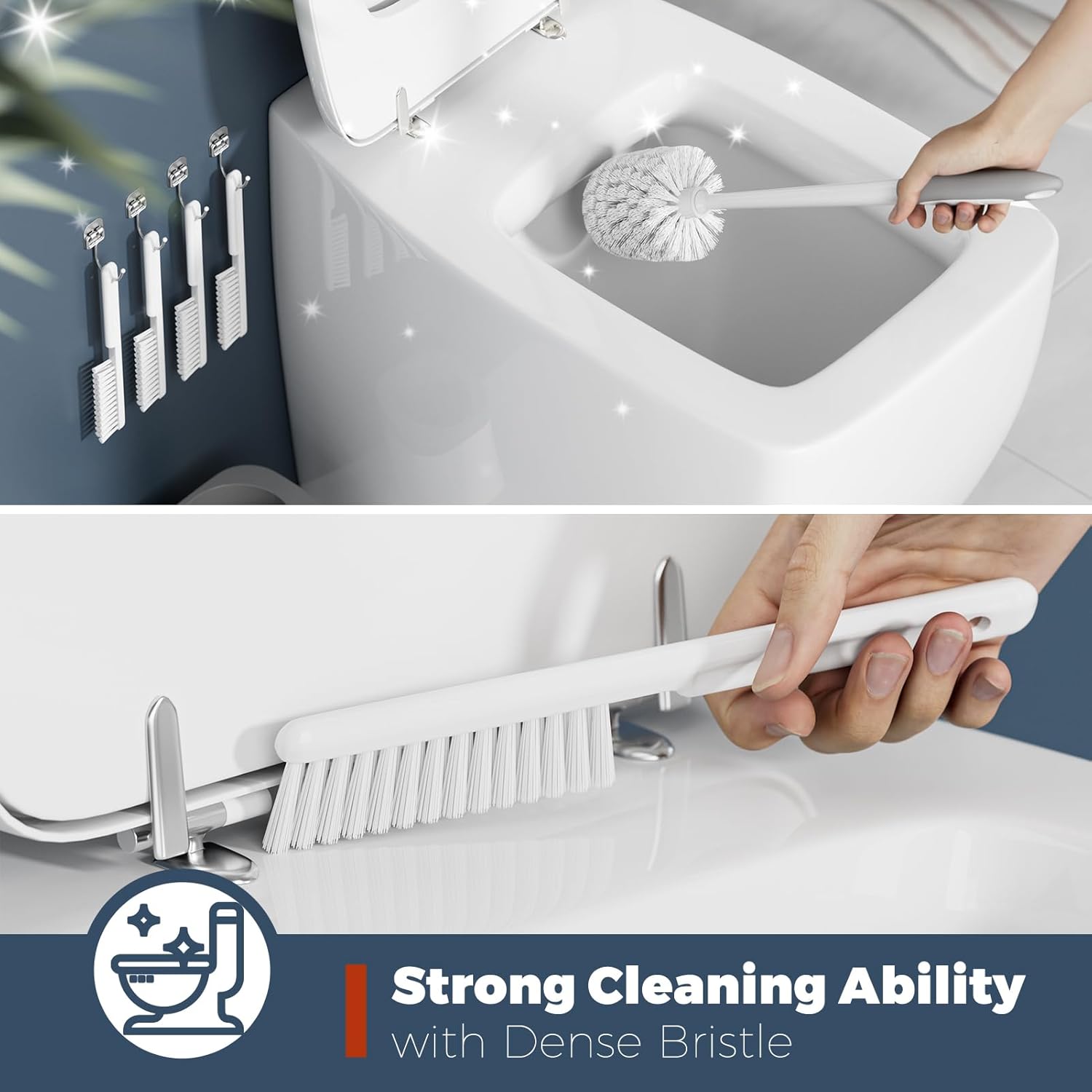Holaloha 4 Pack Toilet Brush and Holder Set