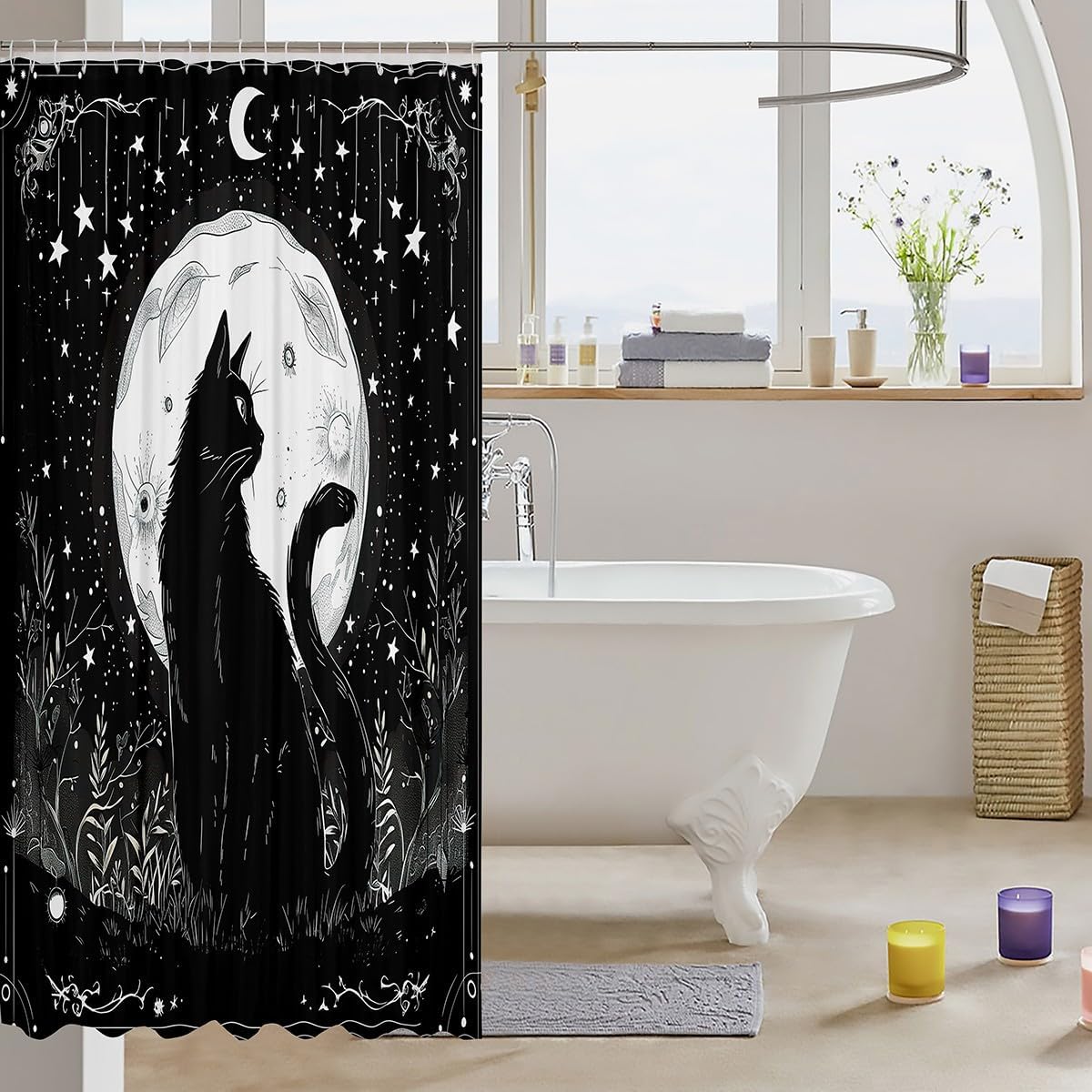 Feelyou Sun Moon Shower Curtain 72x72