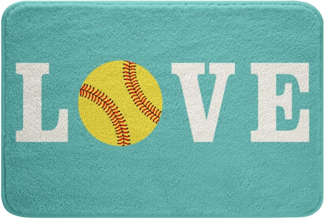 Feelyou Softball Shower Curtain Set 16x24 Bright Teal