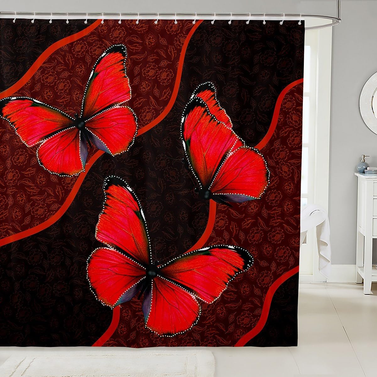 Feelyou Butterfly Shower Curtain 72x72 Kids Floral