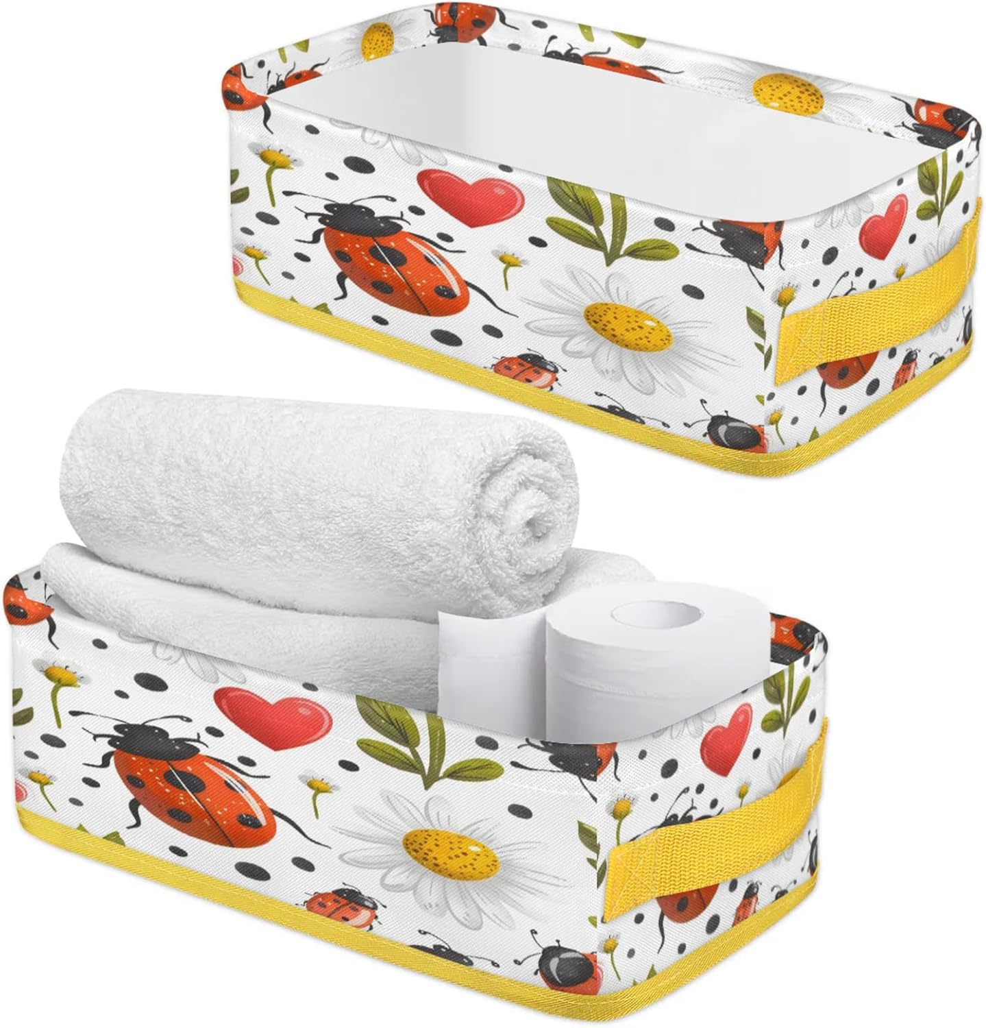 Cute Ladybugs Toilet Paper Basket with Handles