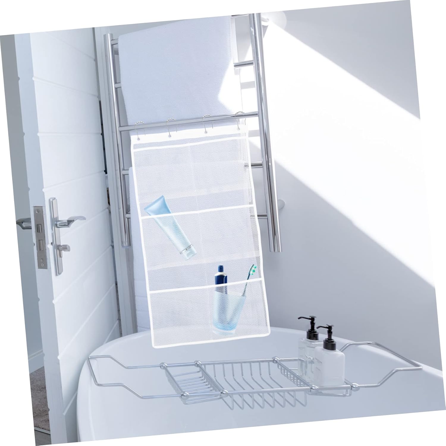 JECOMPRIS Shower Mesh Organizer with 6 Pockets