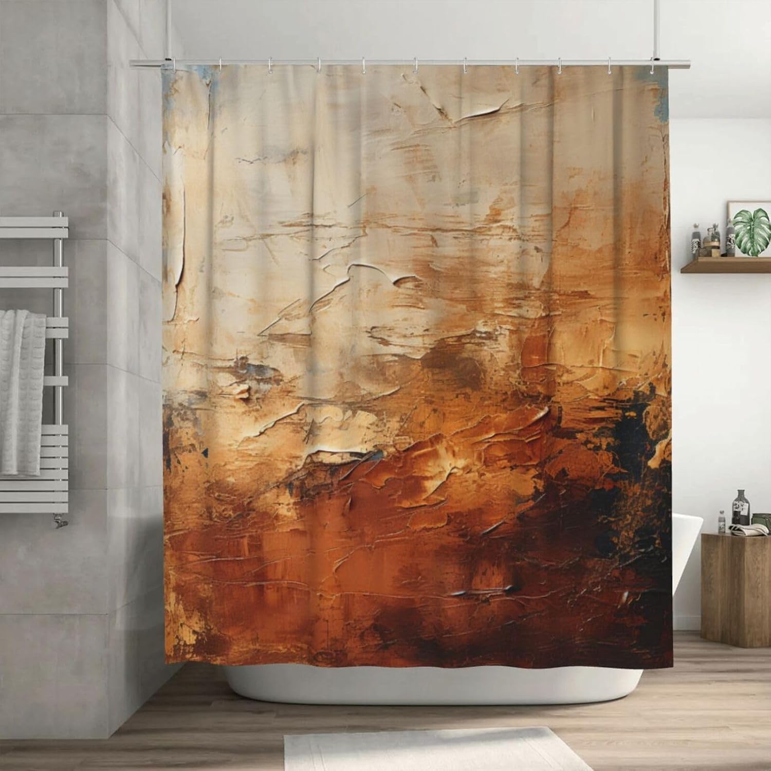 TIYAANDSY Abstract Waterproof Shower Curtain Set