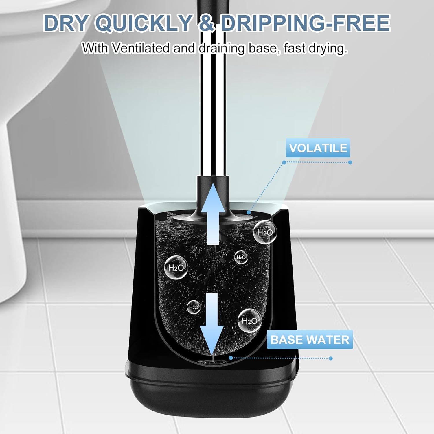 SetSail Toilet Brush with Auto Lid Holder