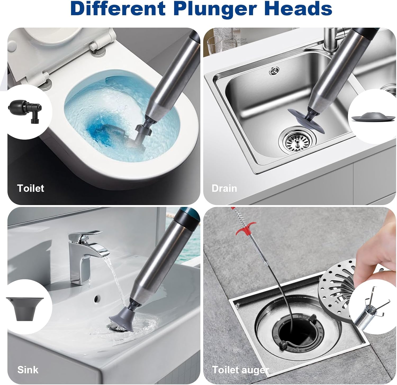 LEOMAUNYX High-Pressure Toilet Plunger with Barometer