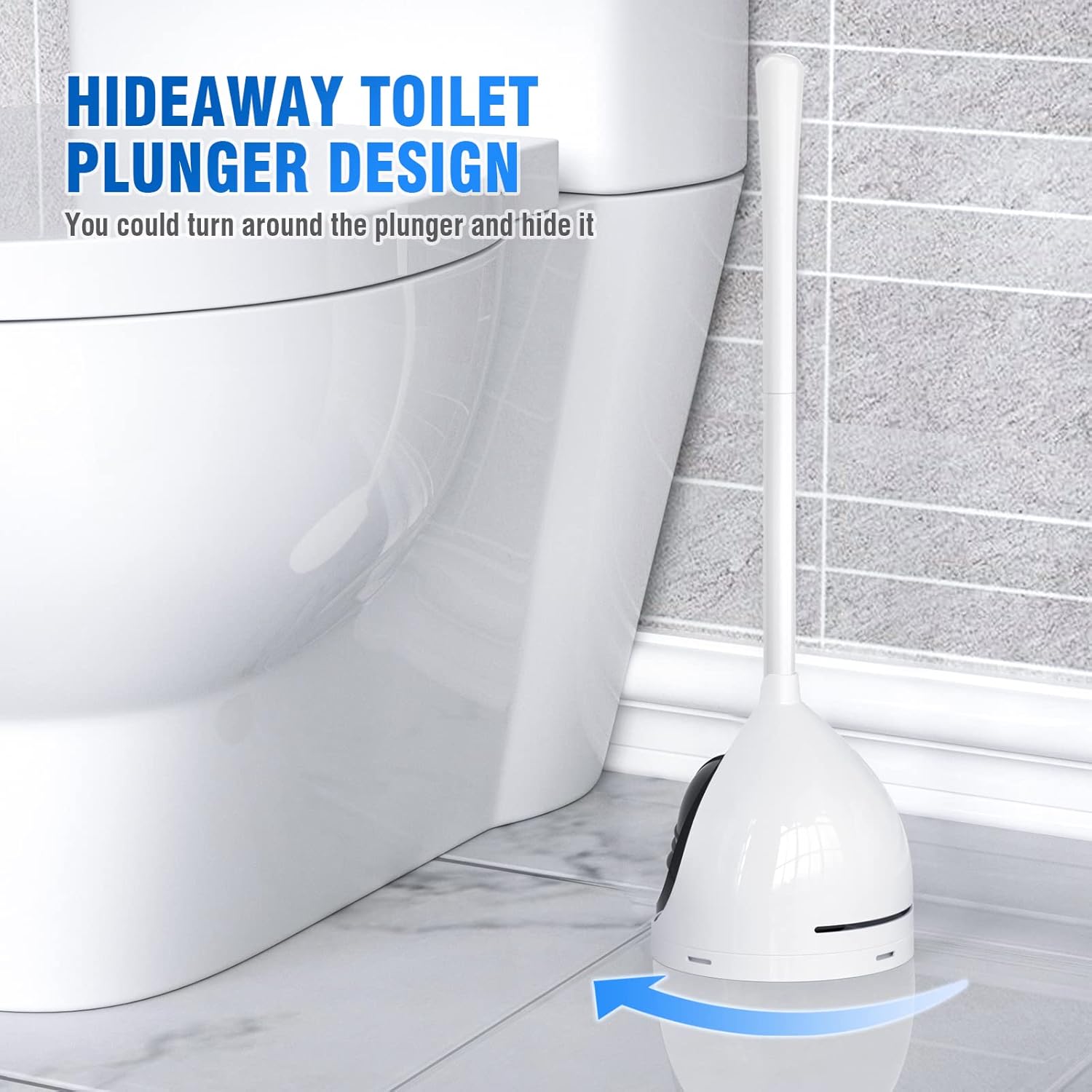 Uptronic 2 Pack Toilet Plunger with Holder - Heavy Duty